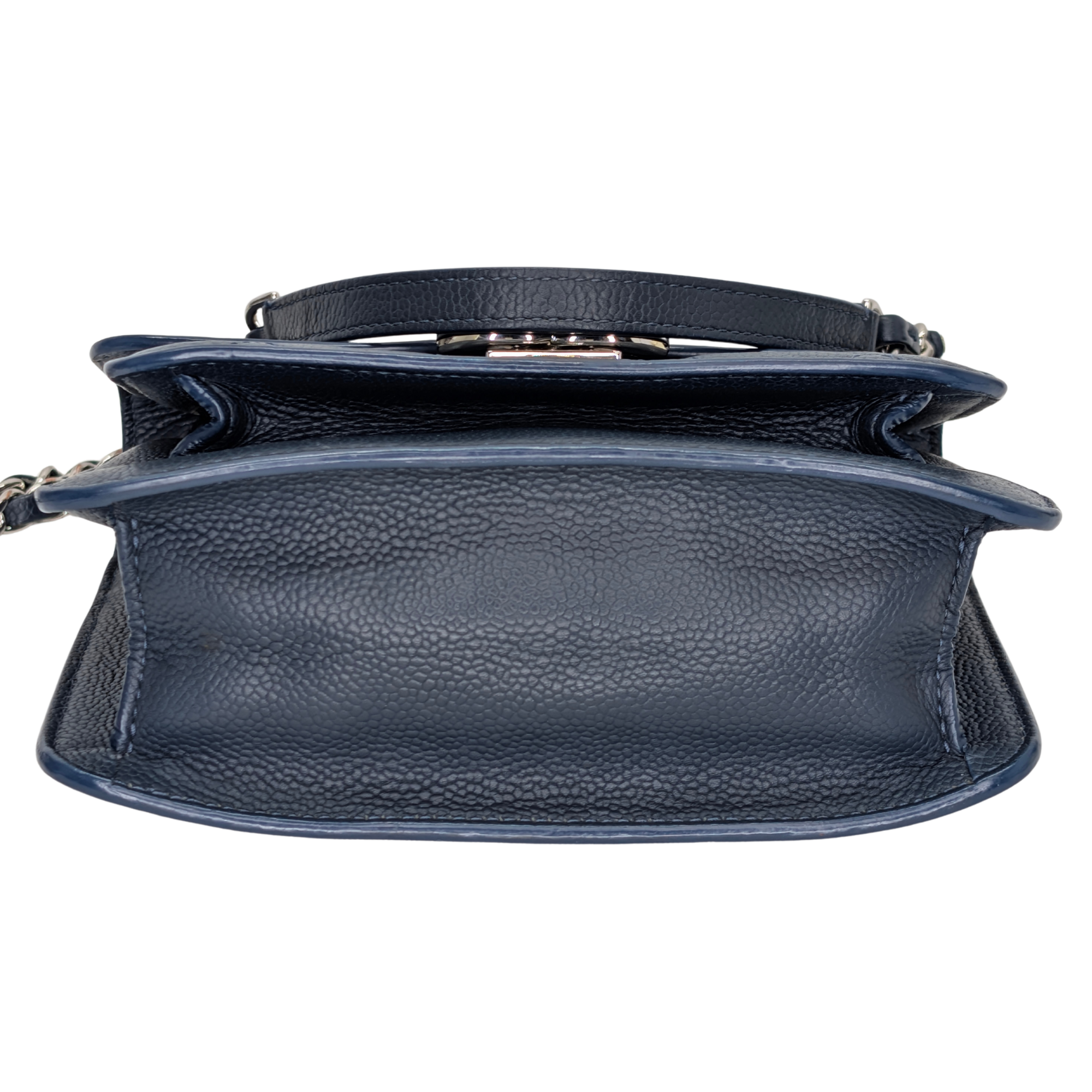 Chanel CC Box Flap Shoulder Bag Navy Blue