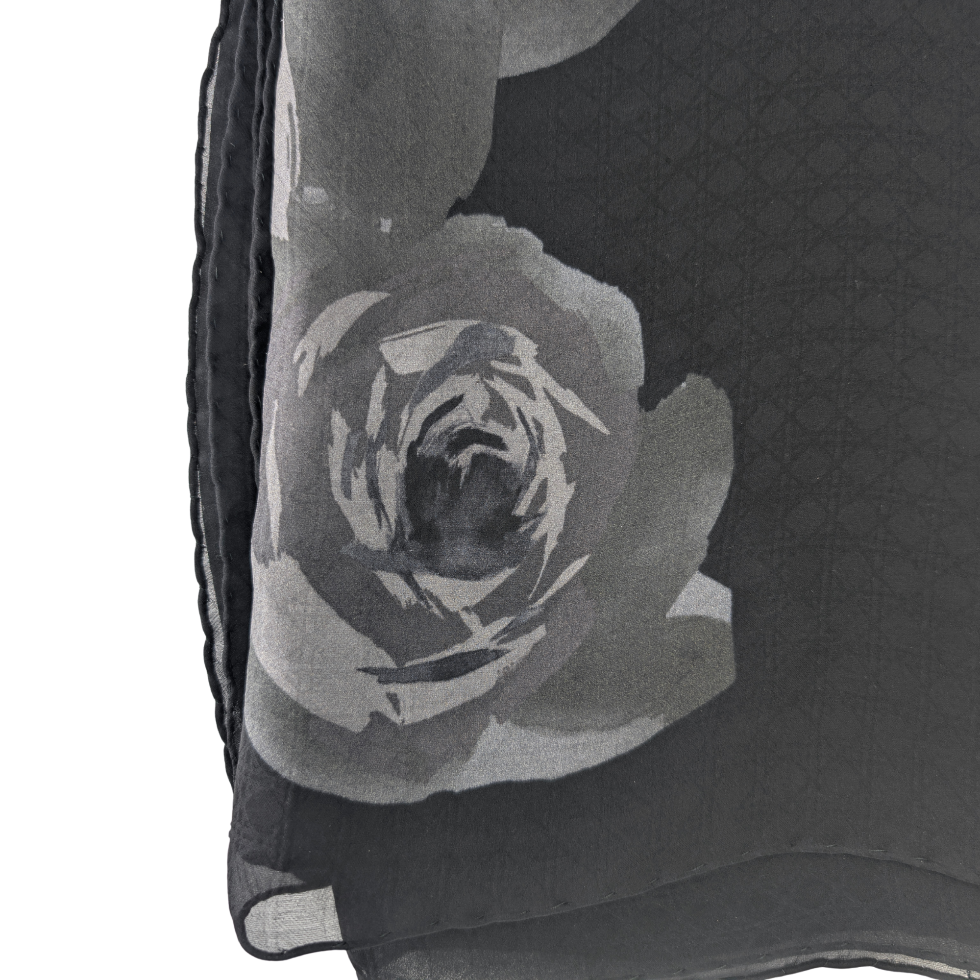 Christian Dior Floral Silk Scarf Black