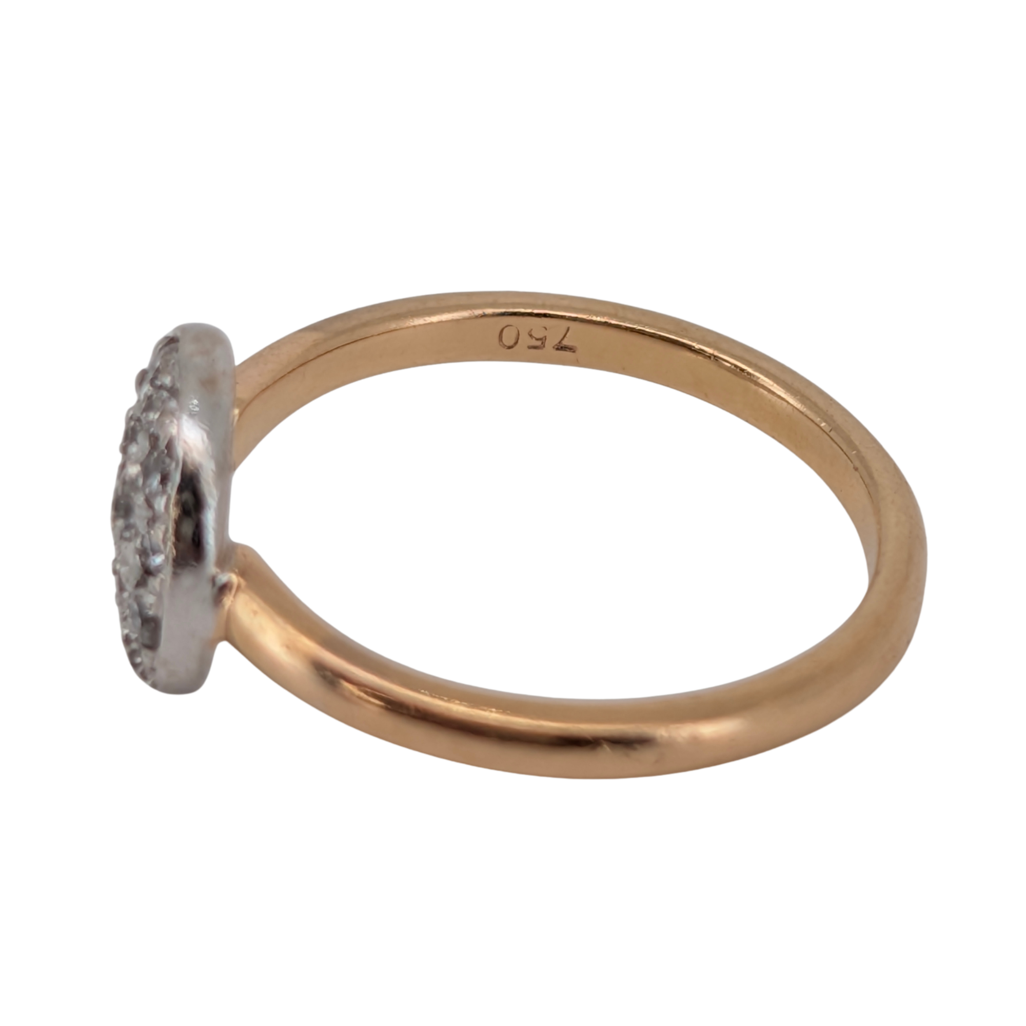 0.35Ct Natural Cluster Brilliant Cut Diamond Ring On 18K Gold