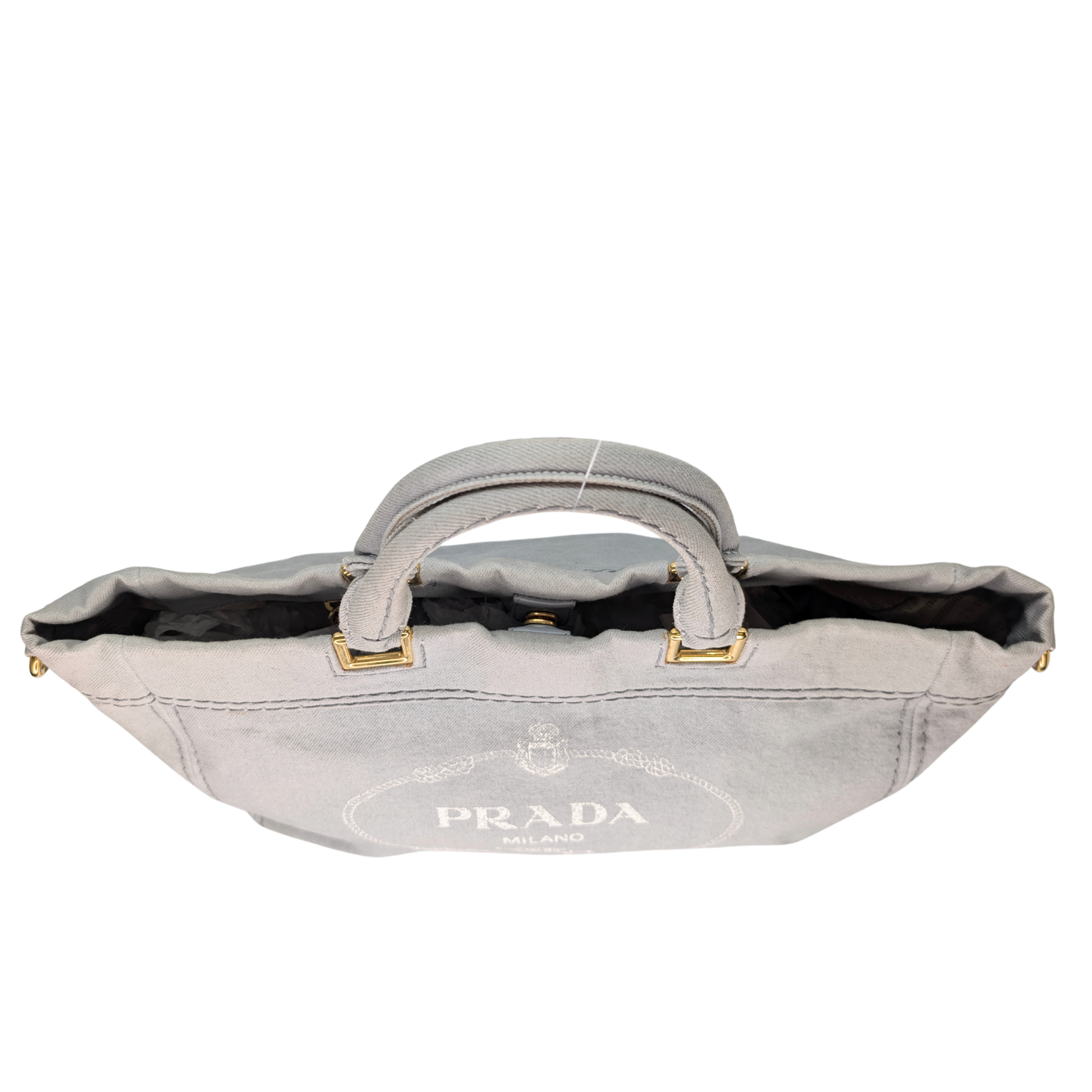 Prada Canvas Canapa Logo Tote Grey