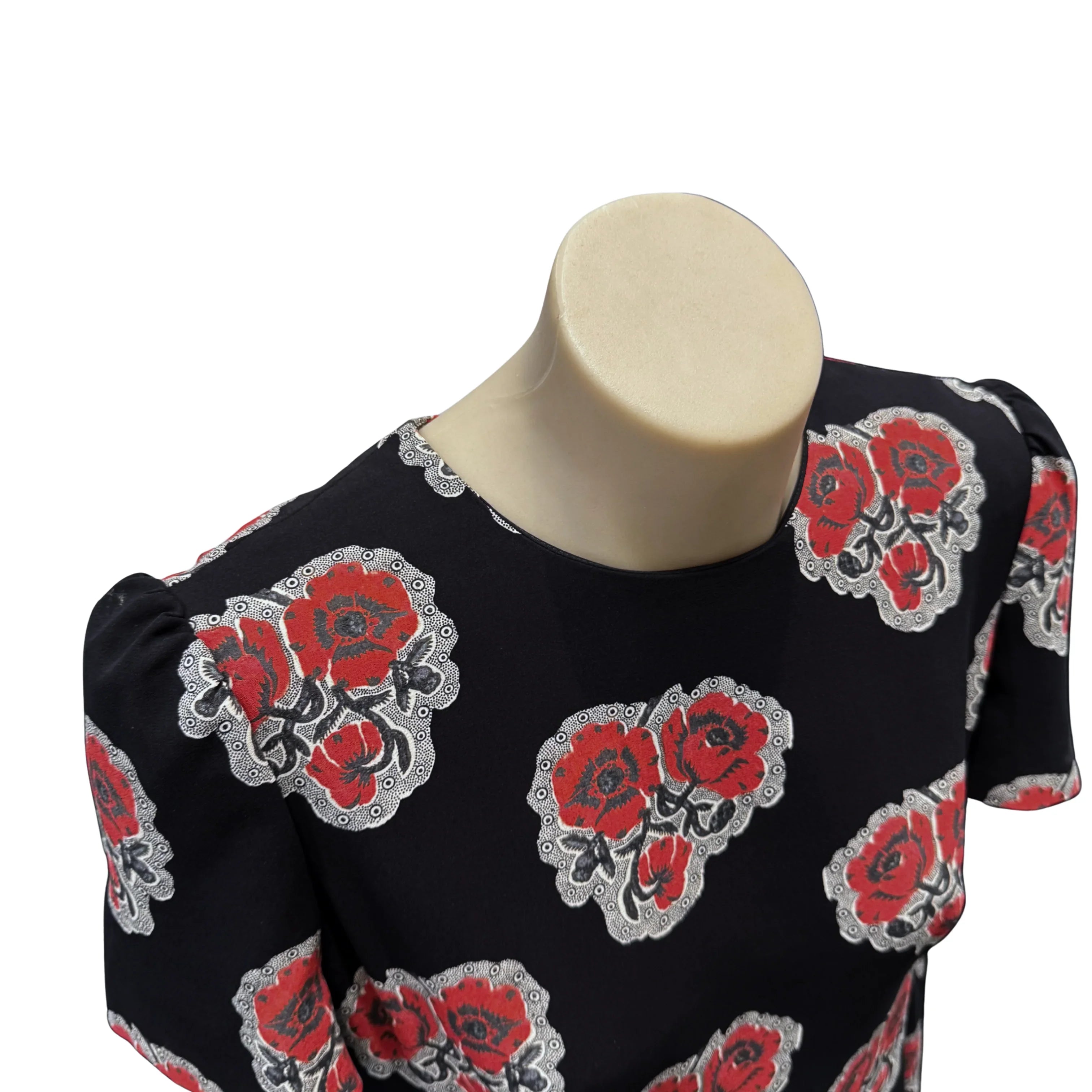 Alexander McQueen Silk Mini Dress Floral size 38 - Lost Designer