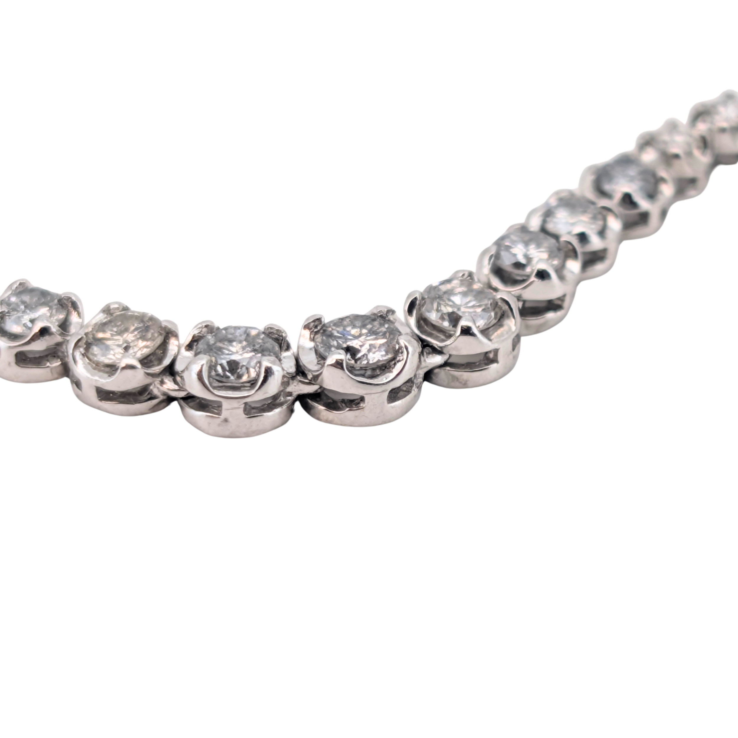 3.00Ct Natural Diamond Tennis Necklace On Platinum