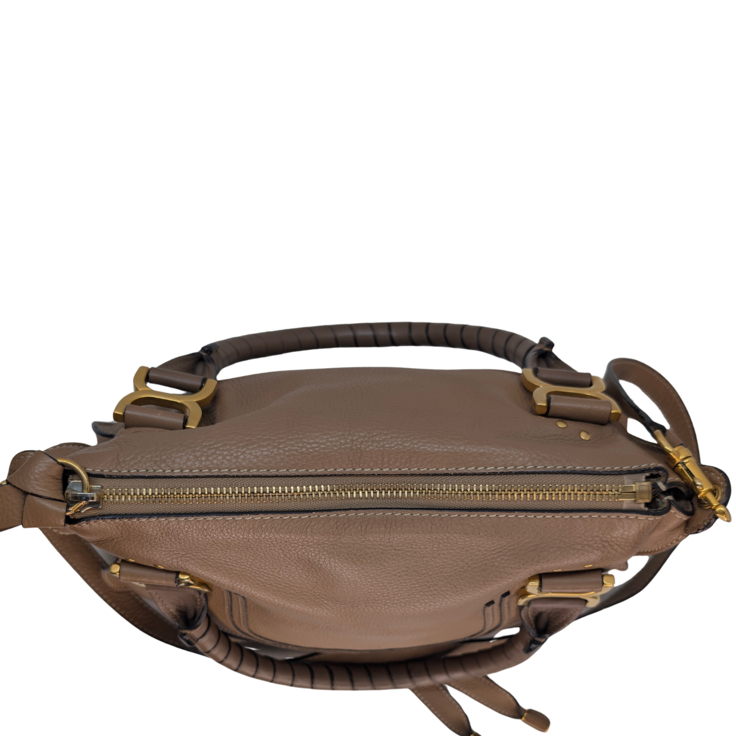 Chloe Marcie Medium Satchel Crossbody Bag Brown