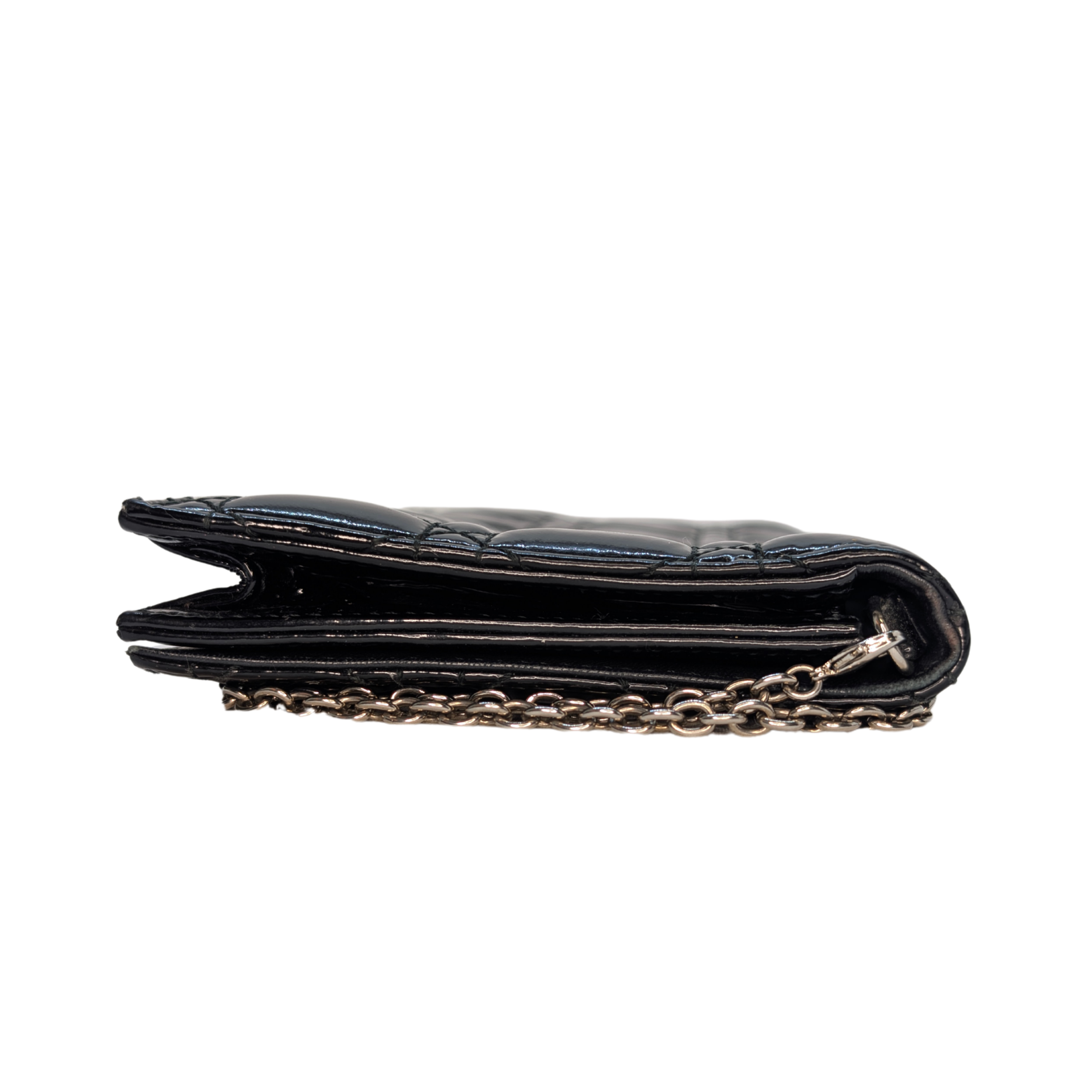Dior Patent Leather Clutch on Chain Black