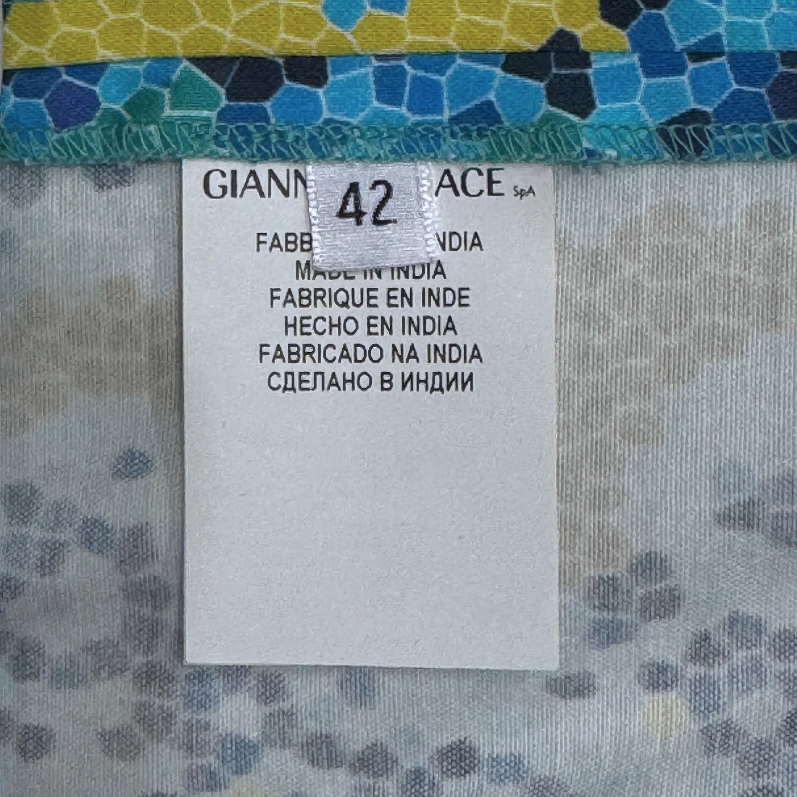Versace Yellow x Blue Baroque Print Sleeveless Sheath Dress Size 42 - Lost Designer