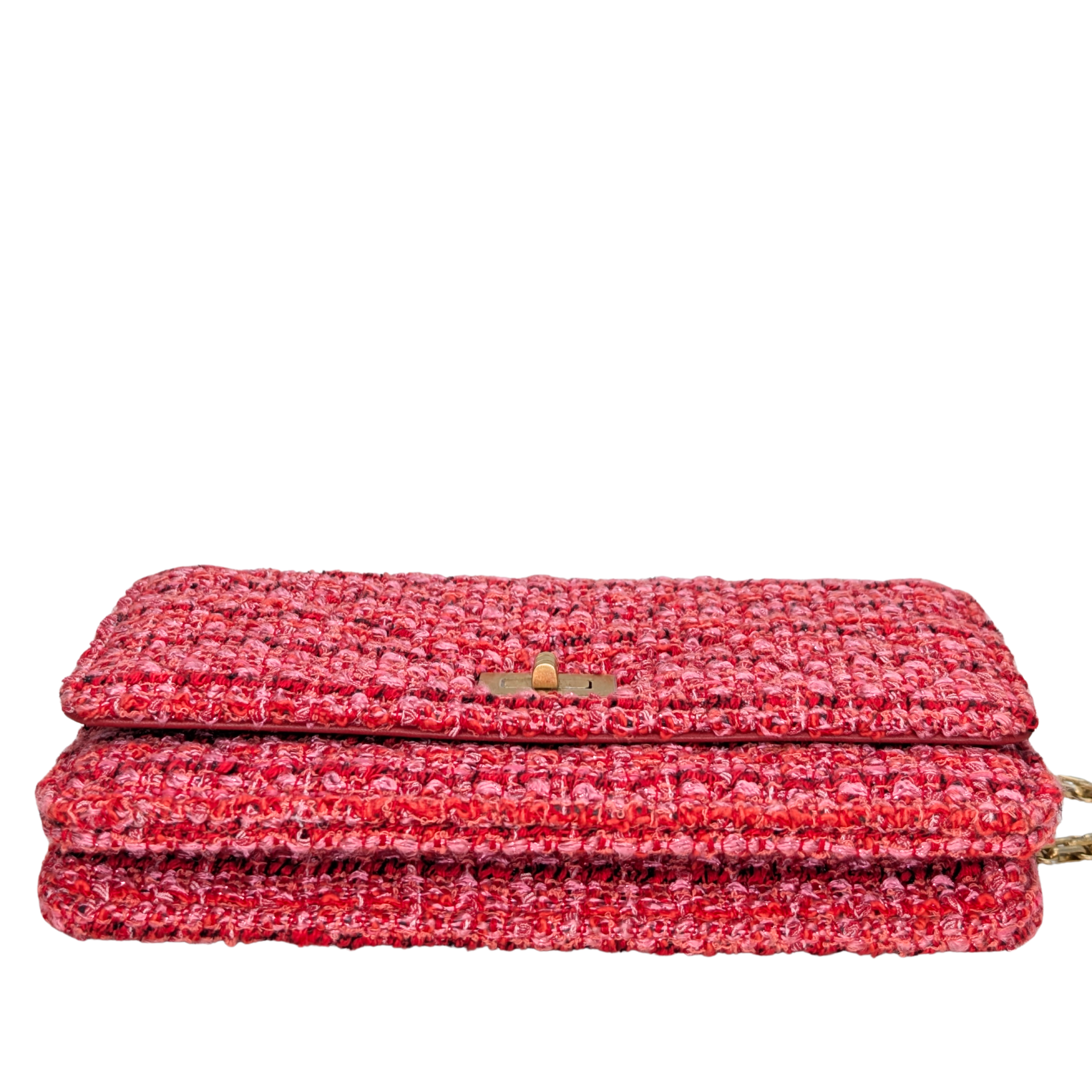 Chanel 2.55 Reissue Tweed Wallet on Chain Pink