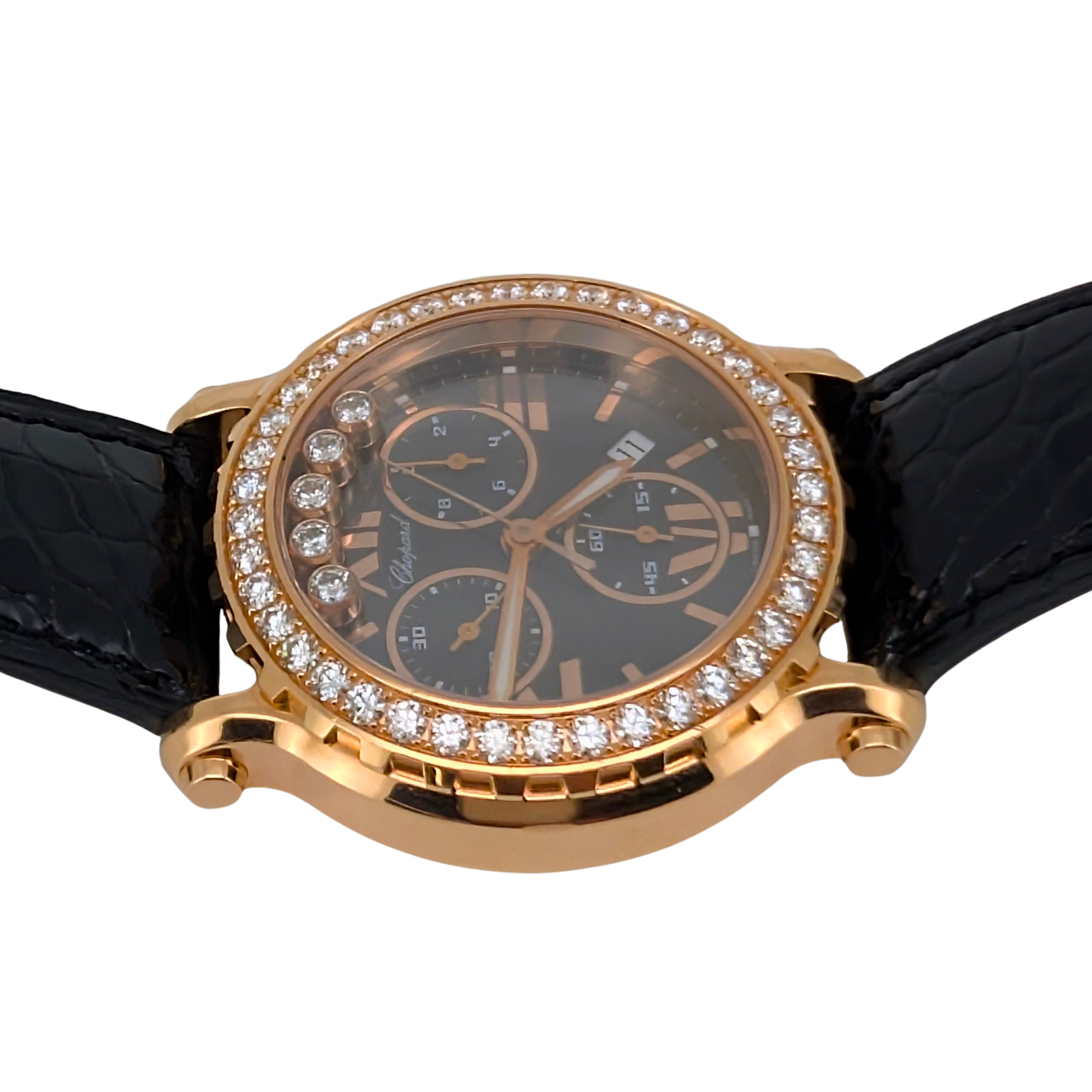 Chopard Happy Sport Chronograph 18k Rose Gold 42mm Watch 283583-5004