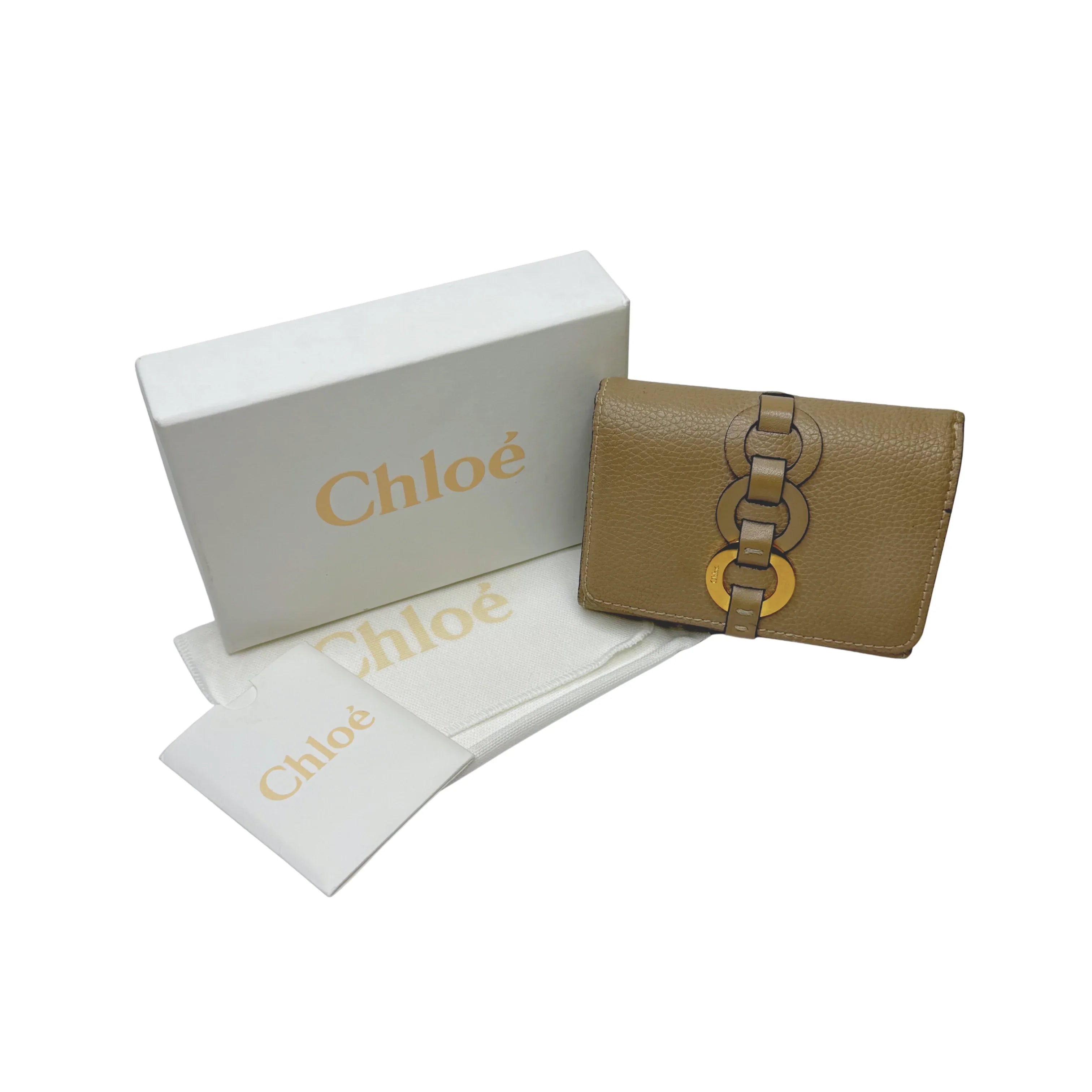 Chloe Calfskin Small Darryl Trifold Wallet Motty Grey - Lost Designer
