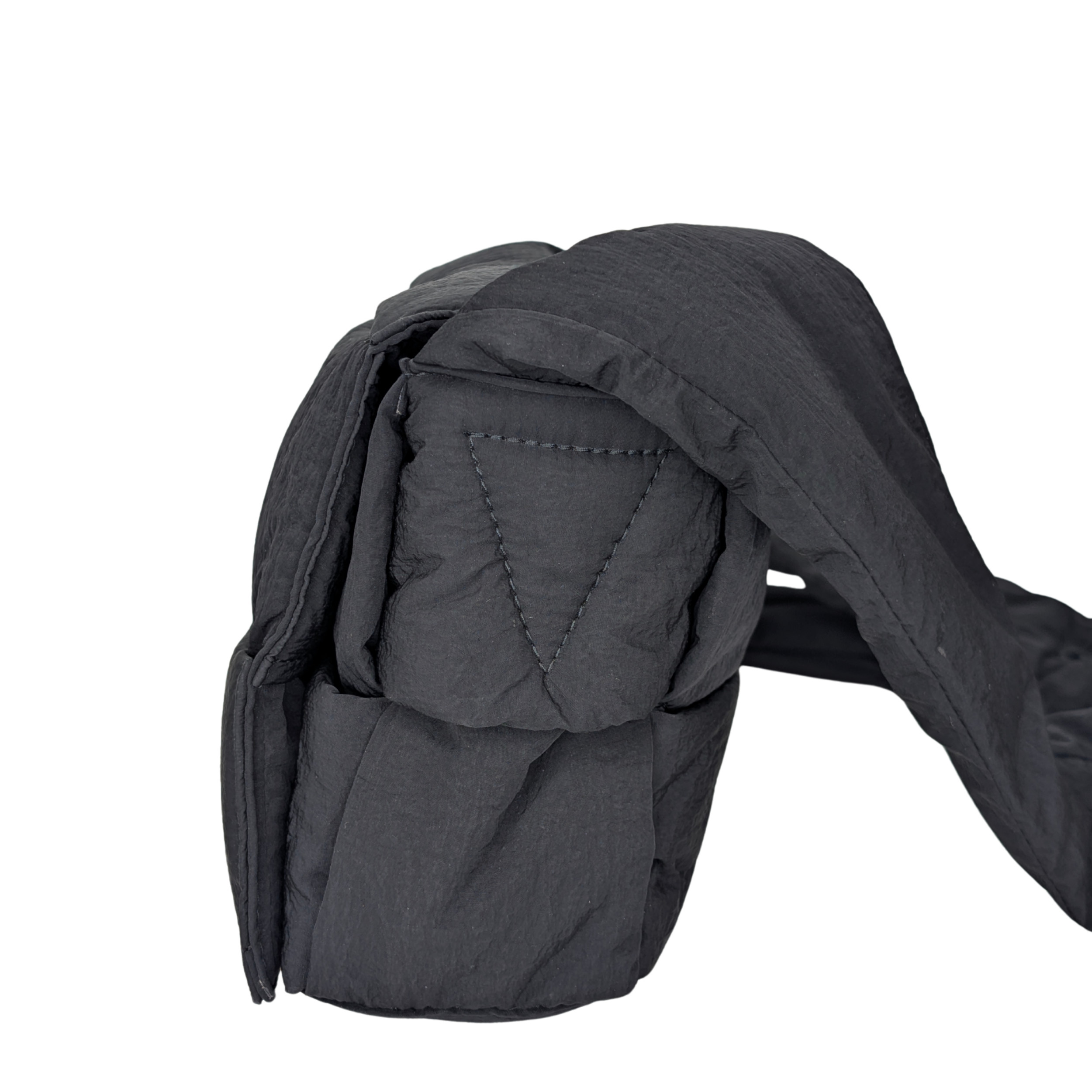 Bottega Nylon Intrecciato Padded Tech Cassette Bag Black