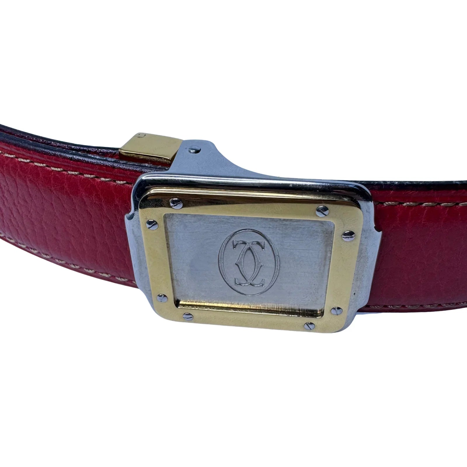 Cartier Must de Cartier Santos Belt in Red Leather - Lost Designer