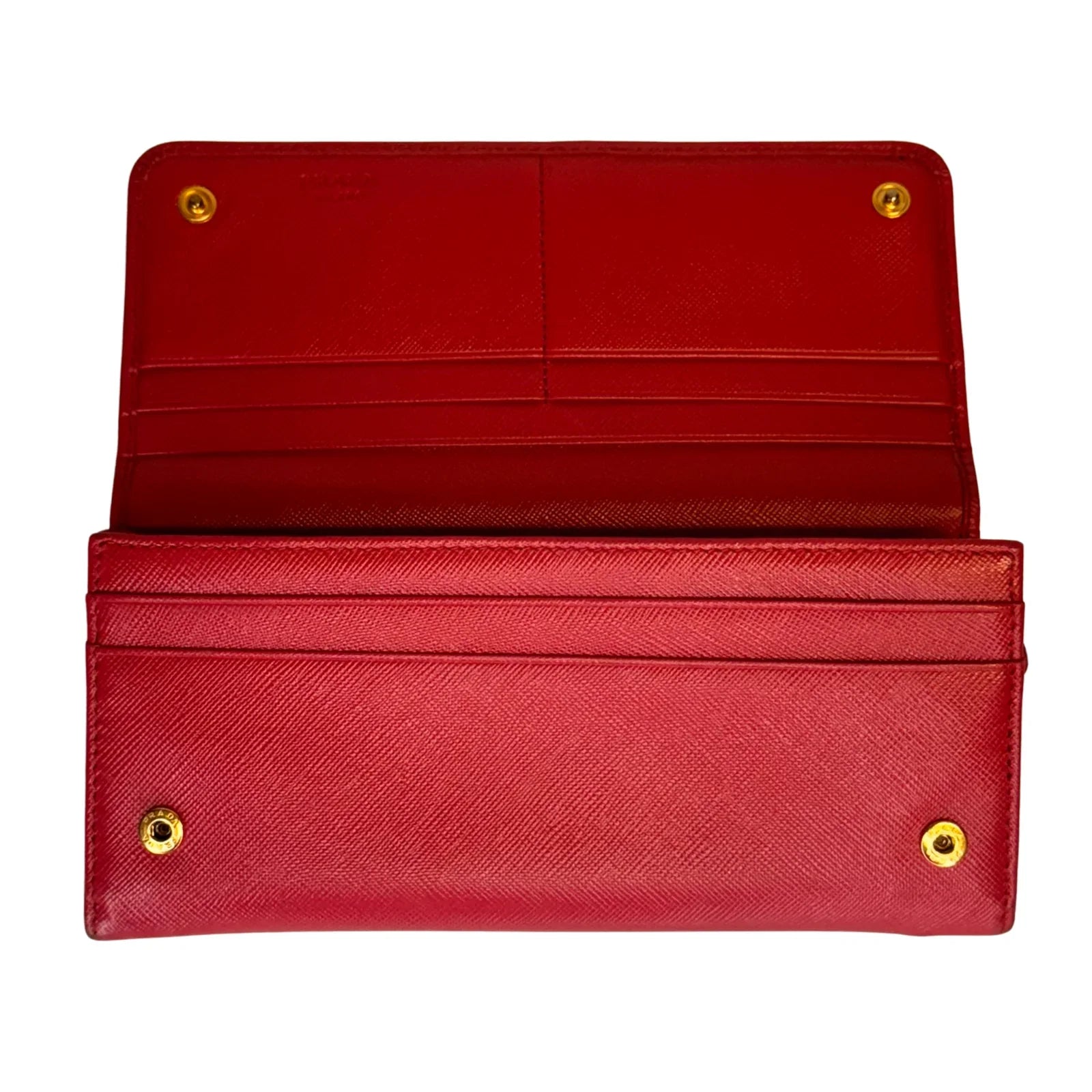 Prada Vitello Daino Continental Flap Wallet in Pink - Lost Designer