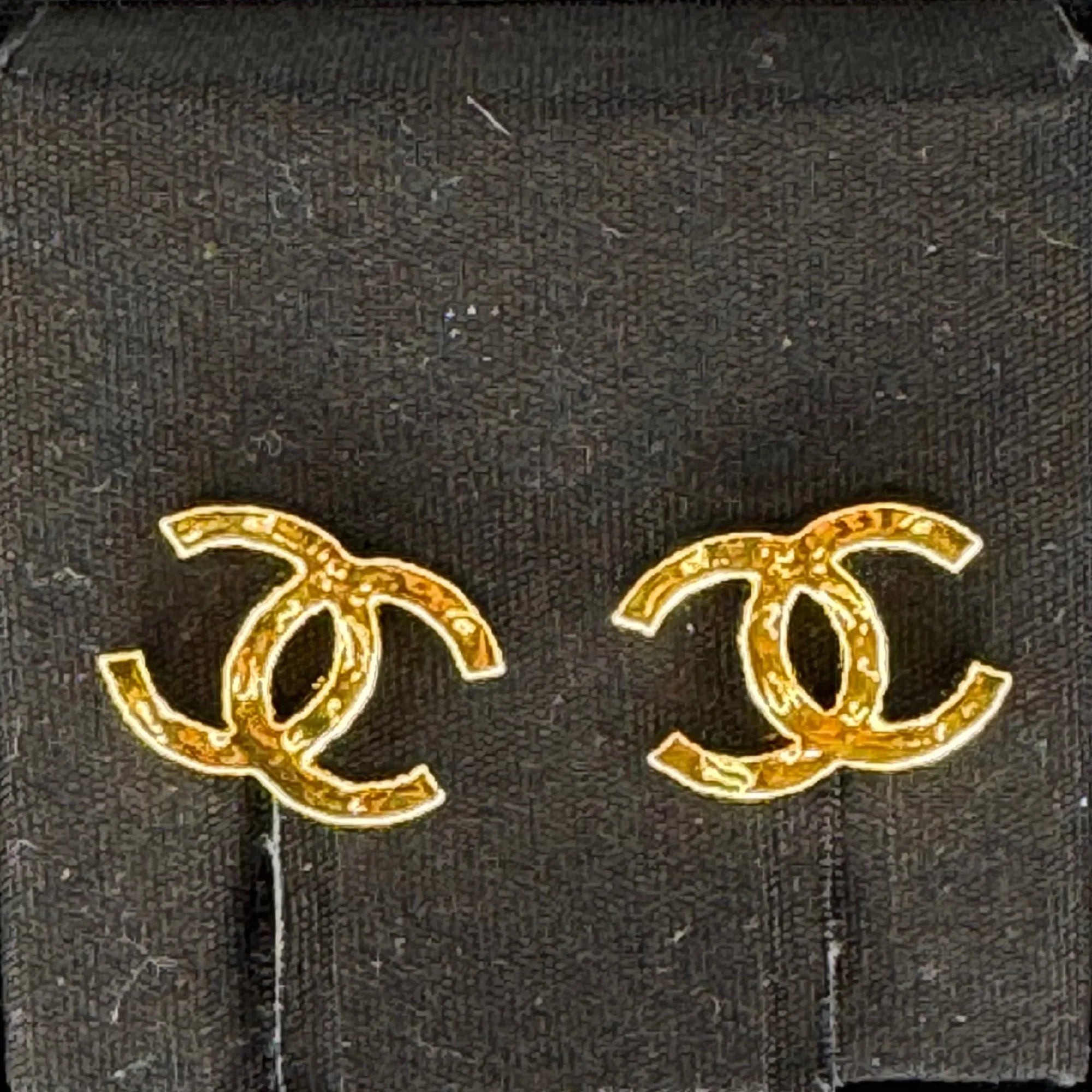 Chanel 18K Gold-Plated CC Logo Stud Earrings - Lost Designer