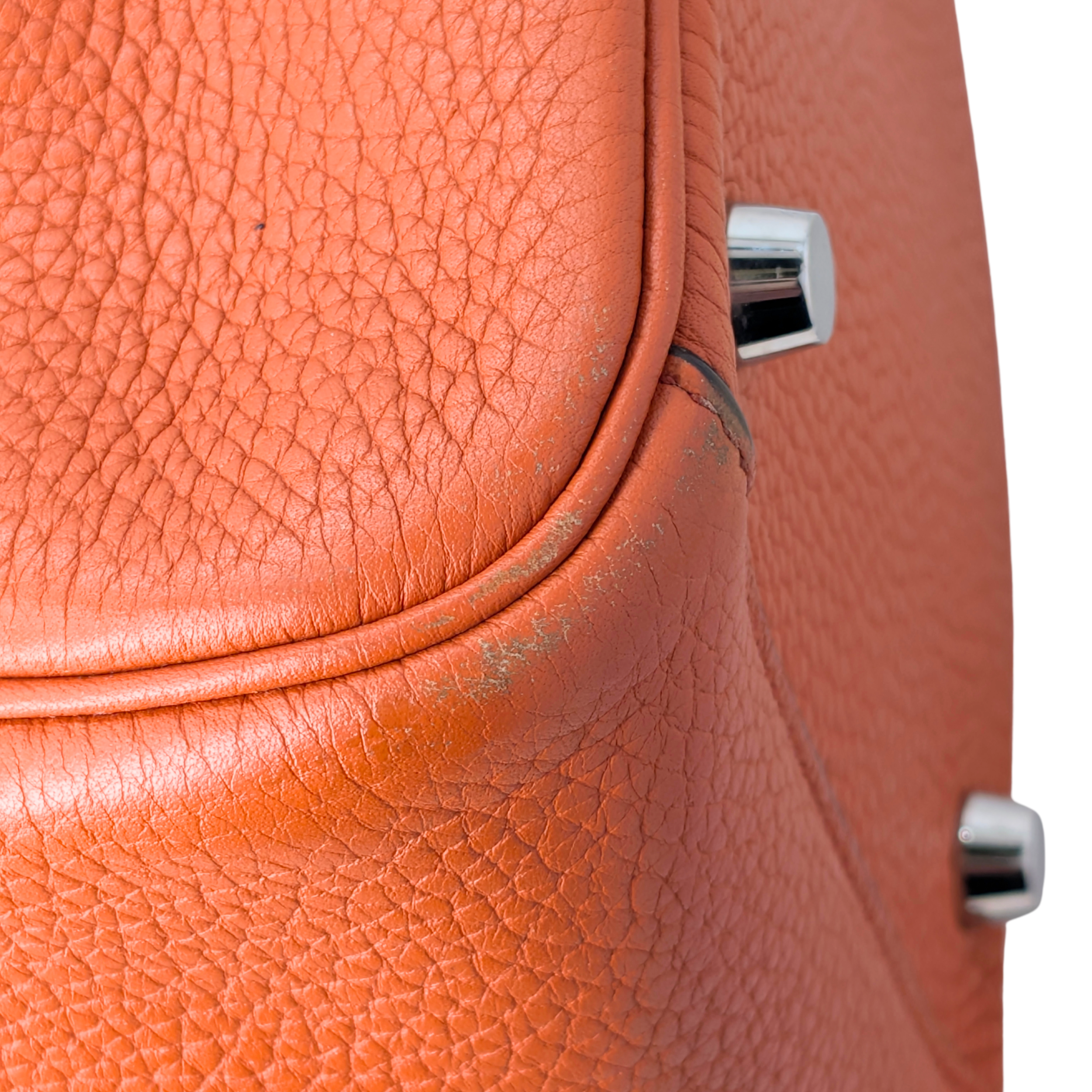 Hermes Lindy Clemence 26 X Stamp SHW Orange