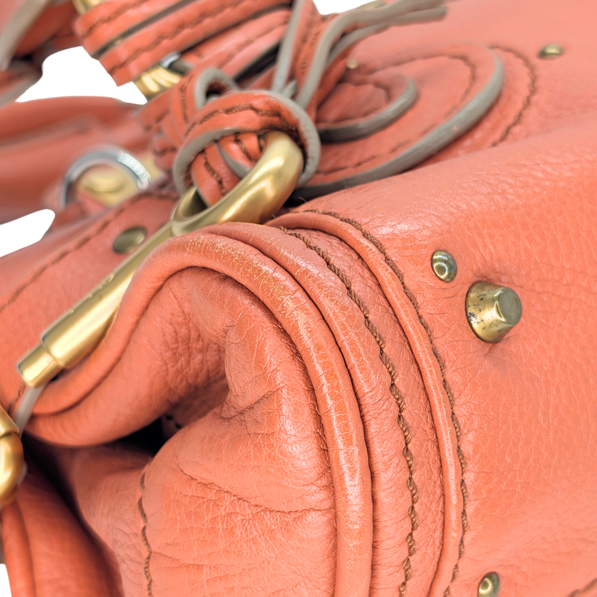Chloe Paddington Mini Shoulder Bag Leather Coral