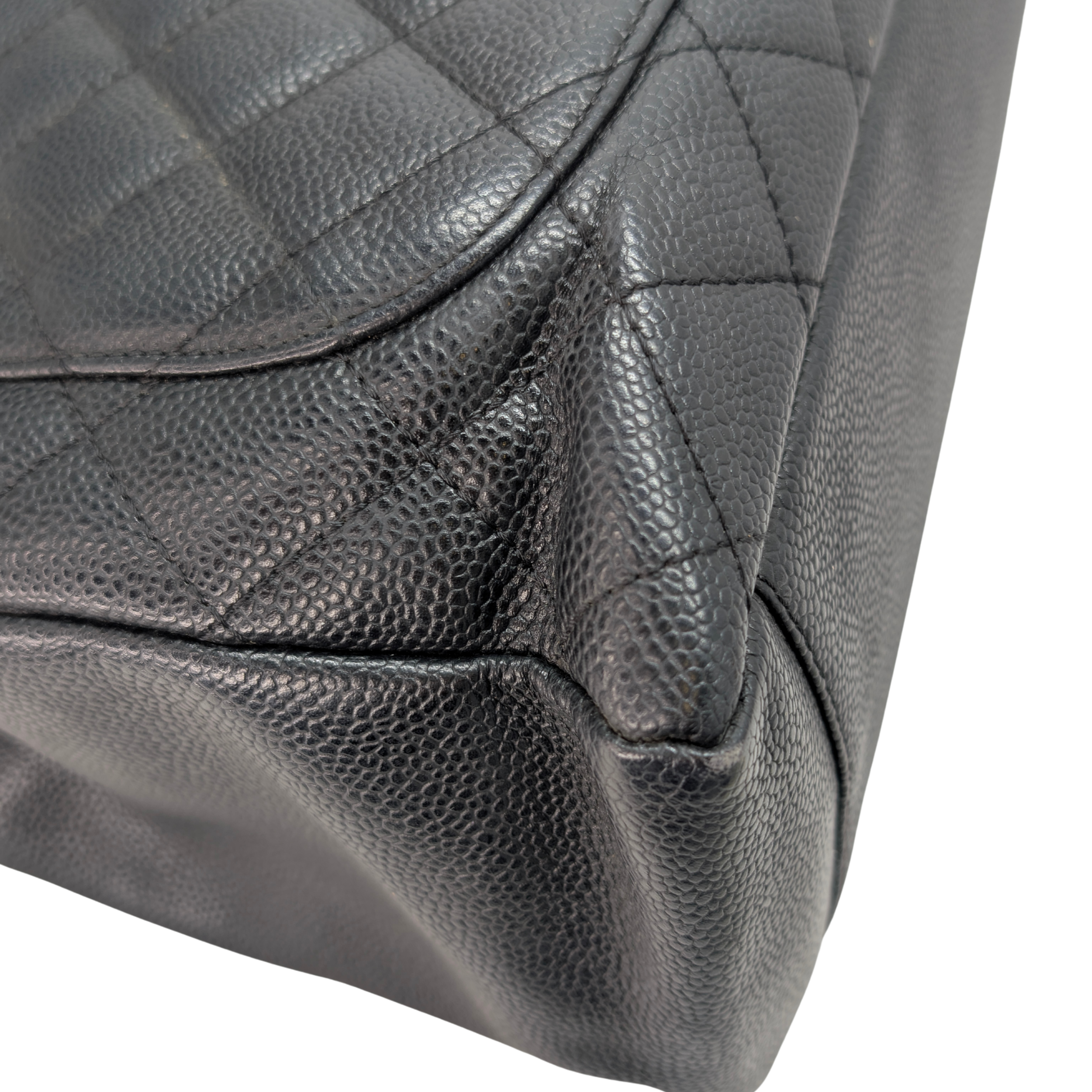 Chanel Quilted Caviar Grand Shopping Tote Black