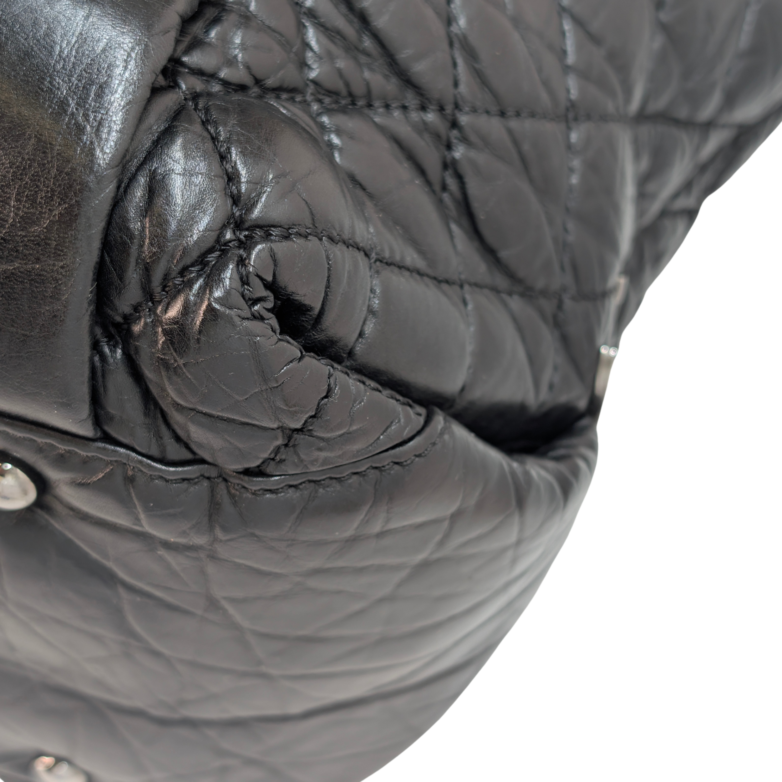 Chanel Distressed Lambskin Lady Braid Tote Bag Black