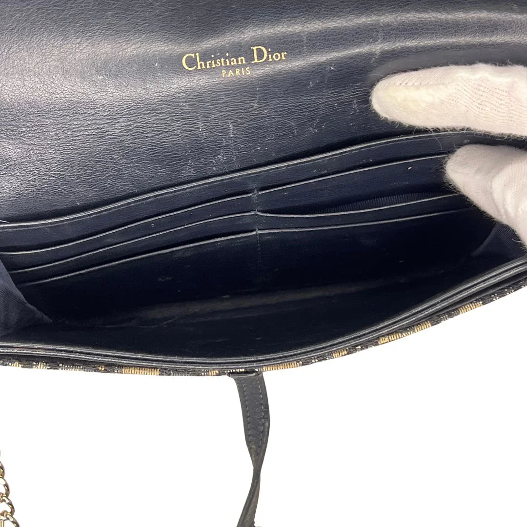 Dior Saddle Wallet on Chain Oblique Jacquard Crossbody Bag - Lost Designer