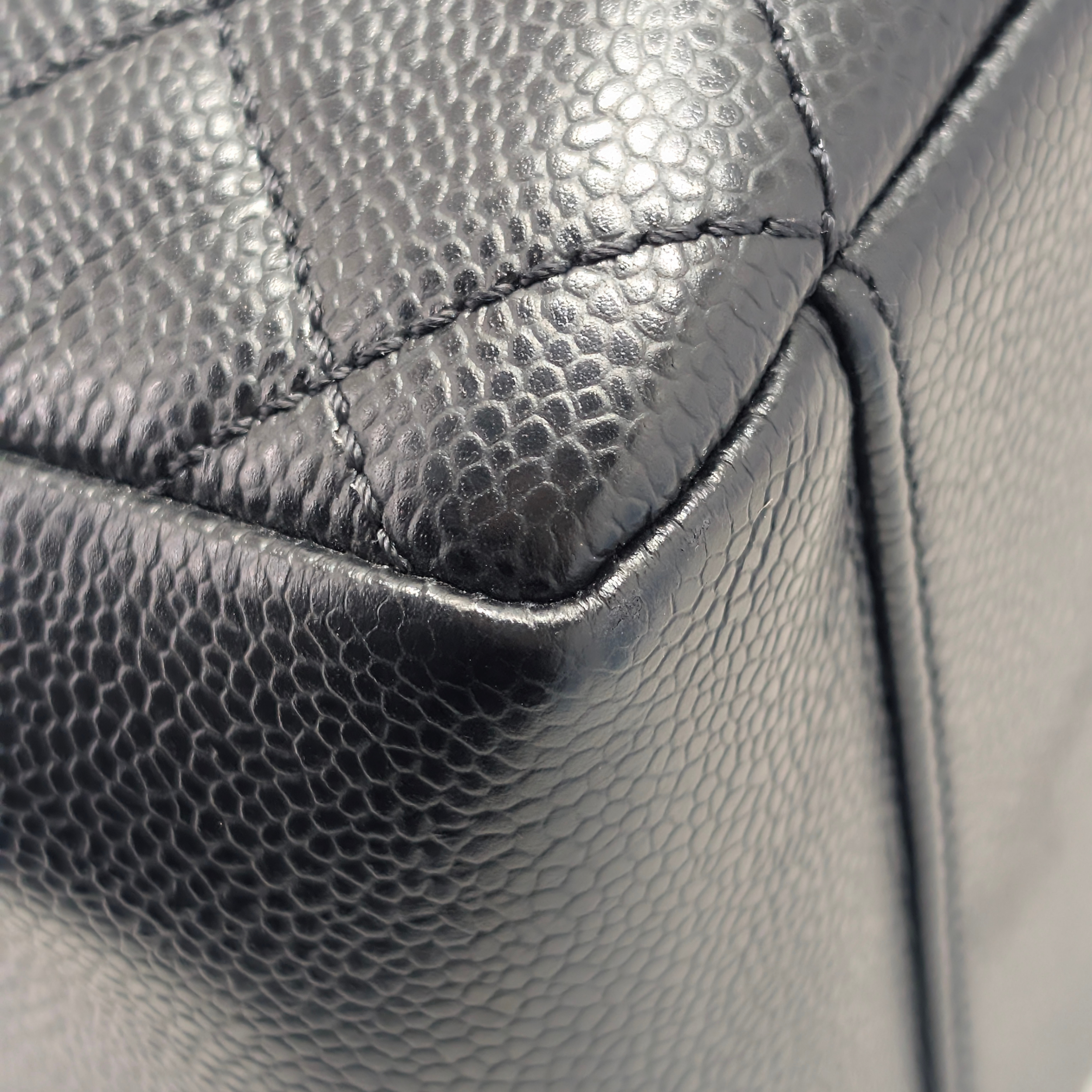 Chanel Quilted Caviar GST Grand Shopping Tote Black