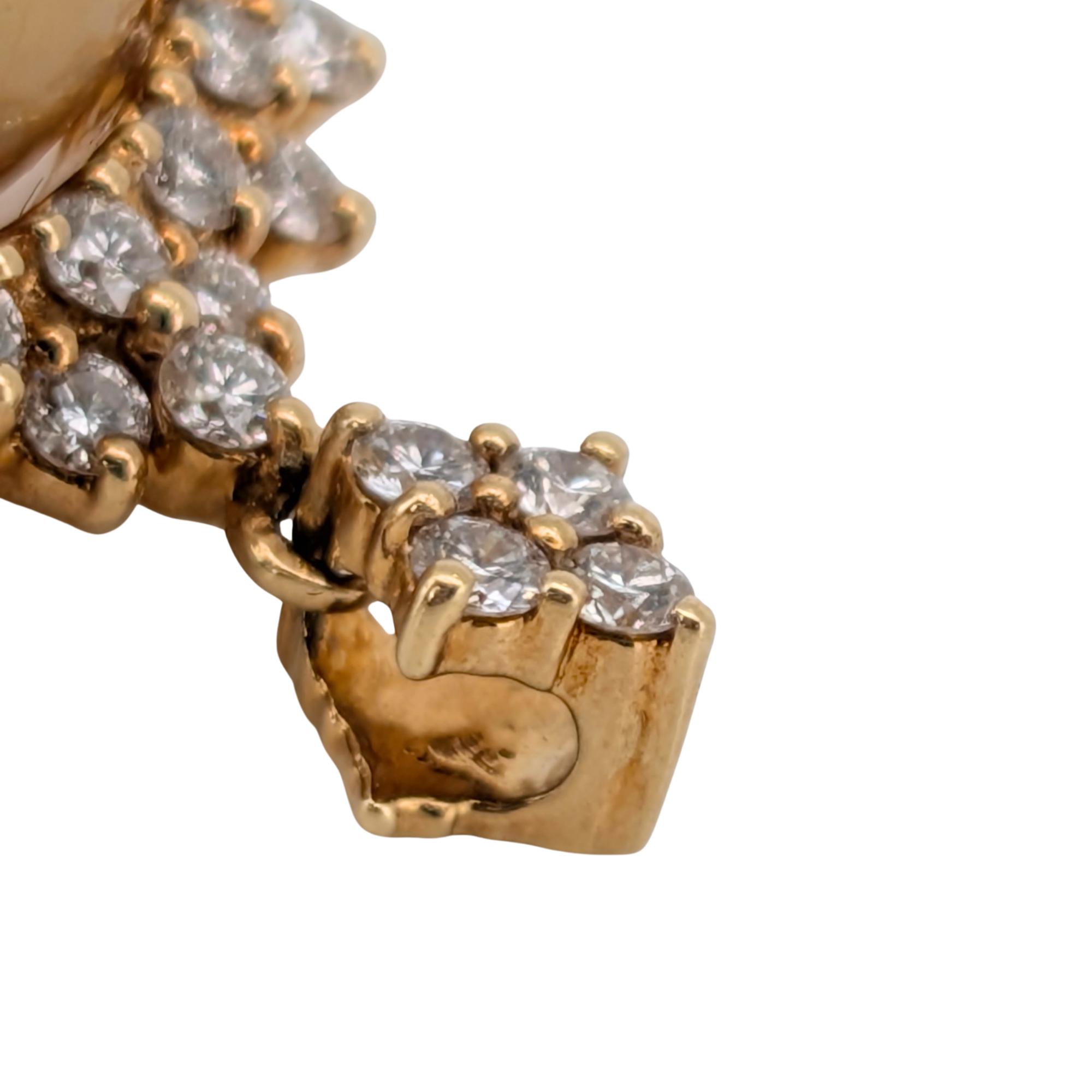0.80Ct Natural Diamond South Sea Pearl Pendant In 18K Gold