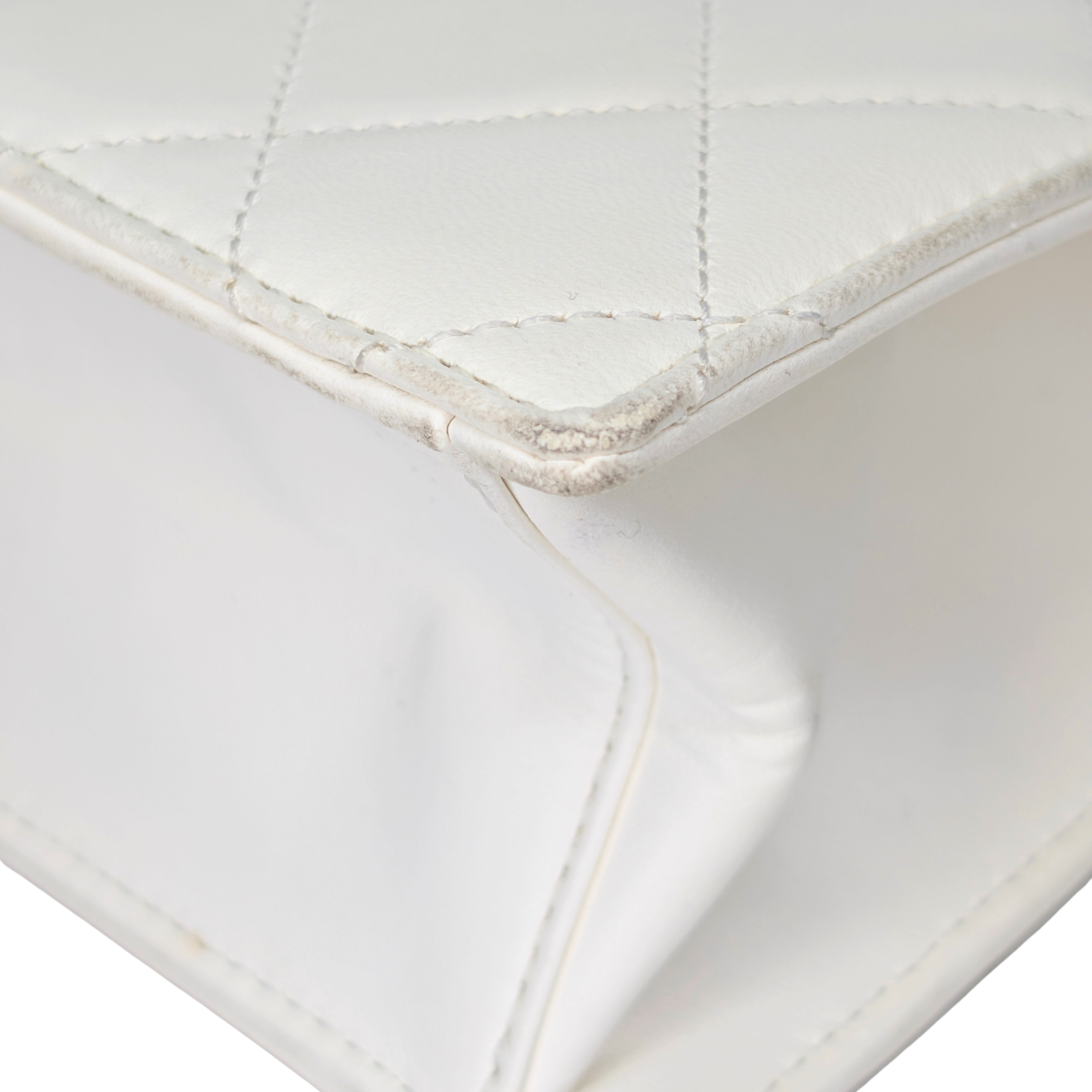 Chanel 2014 Delivery Cutout Handle Bag White