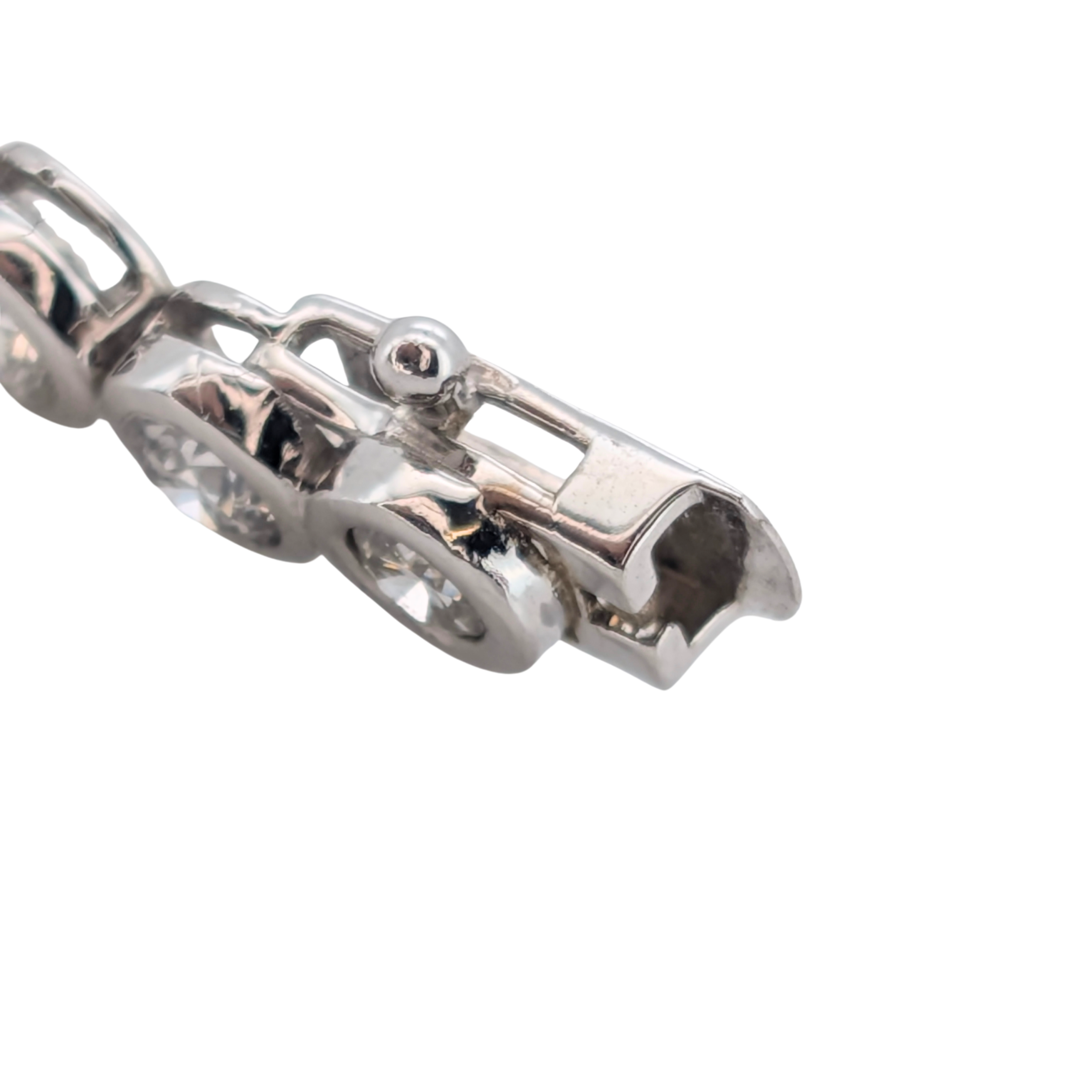 6.00Ct Natural Round Brilliant Diamond Tennis Bracelet In 18ct White Gold