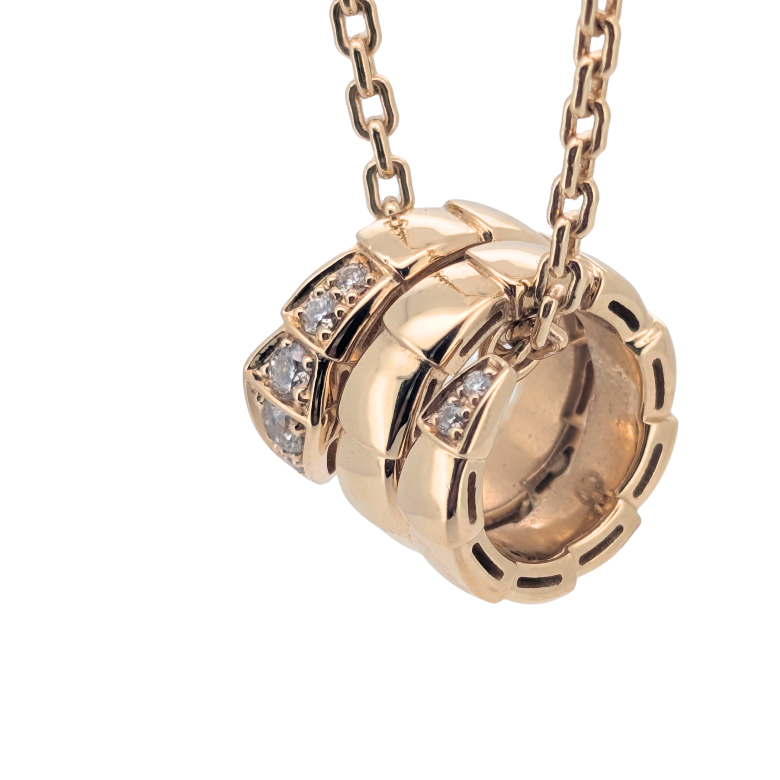 Bvlgri Serpenti Viper Necklace Diamond 18k Yellow Gold