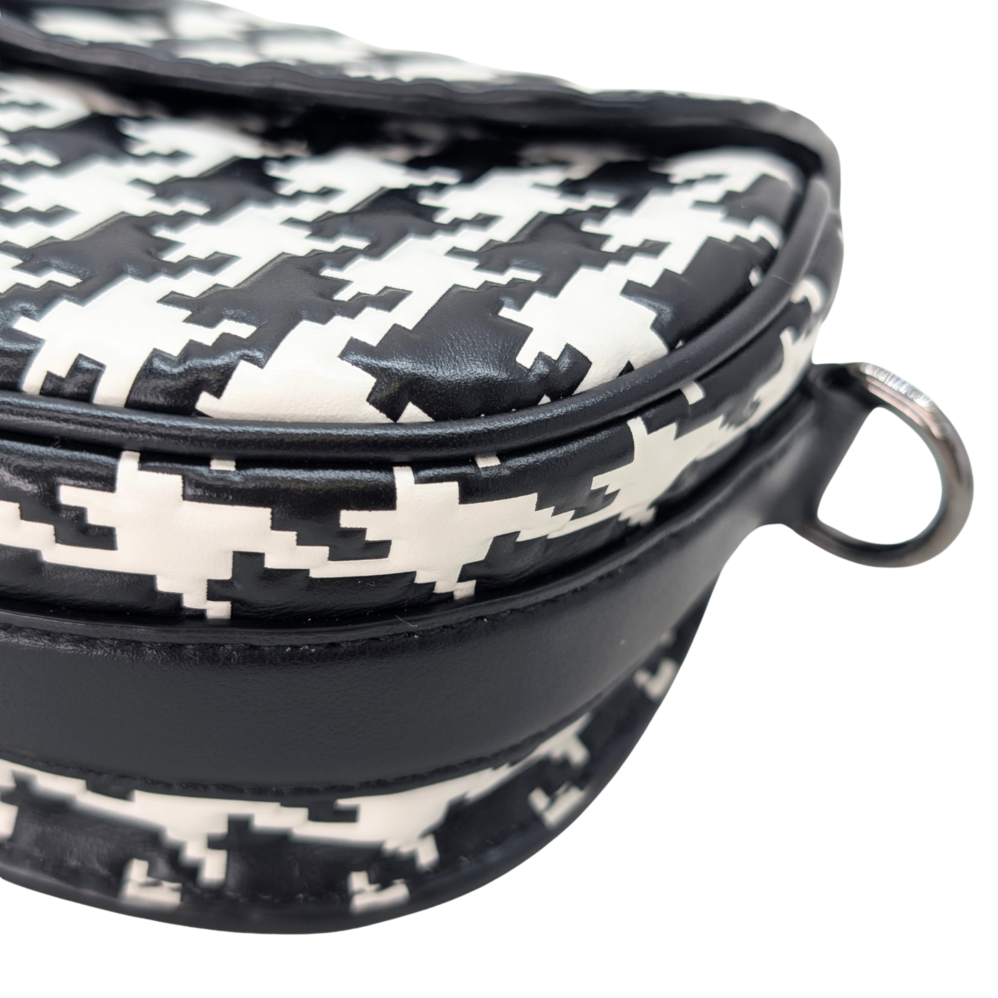 Dior Box Houndstooth East West Bobby Bag Black White