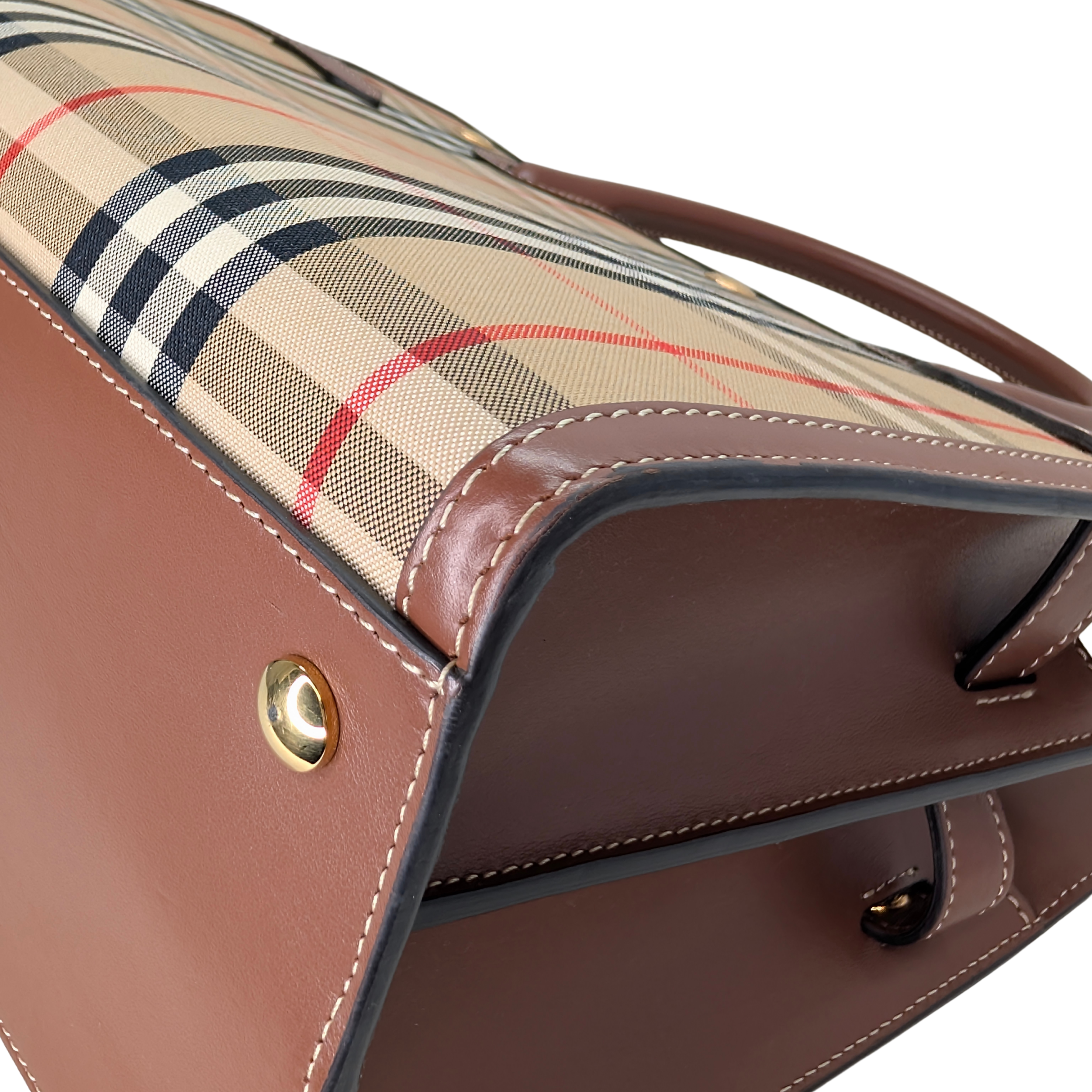 Burberry Check Title 2Way Tote Crossbody Bag