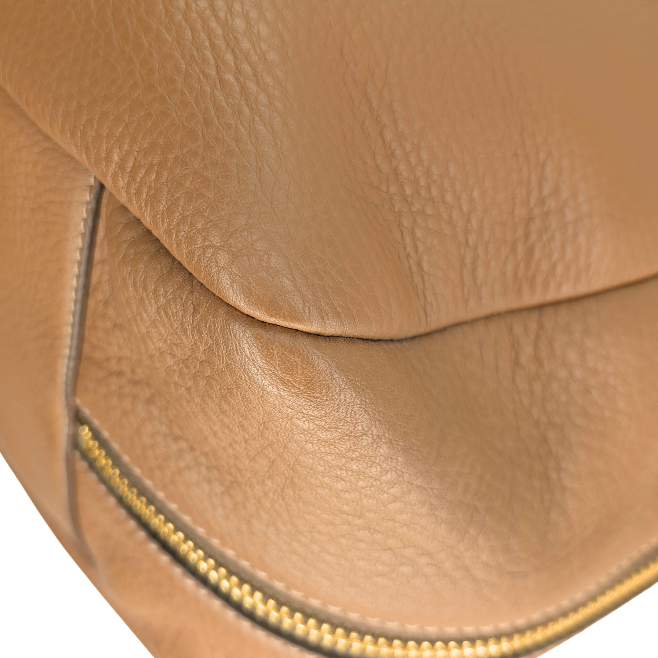 Prada Vitello Daino Leather Side Zip Hobo Tote Bag