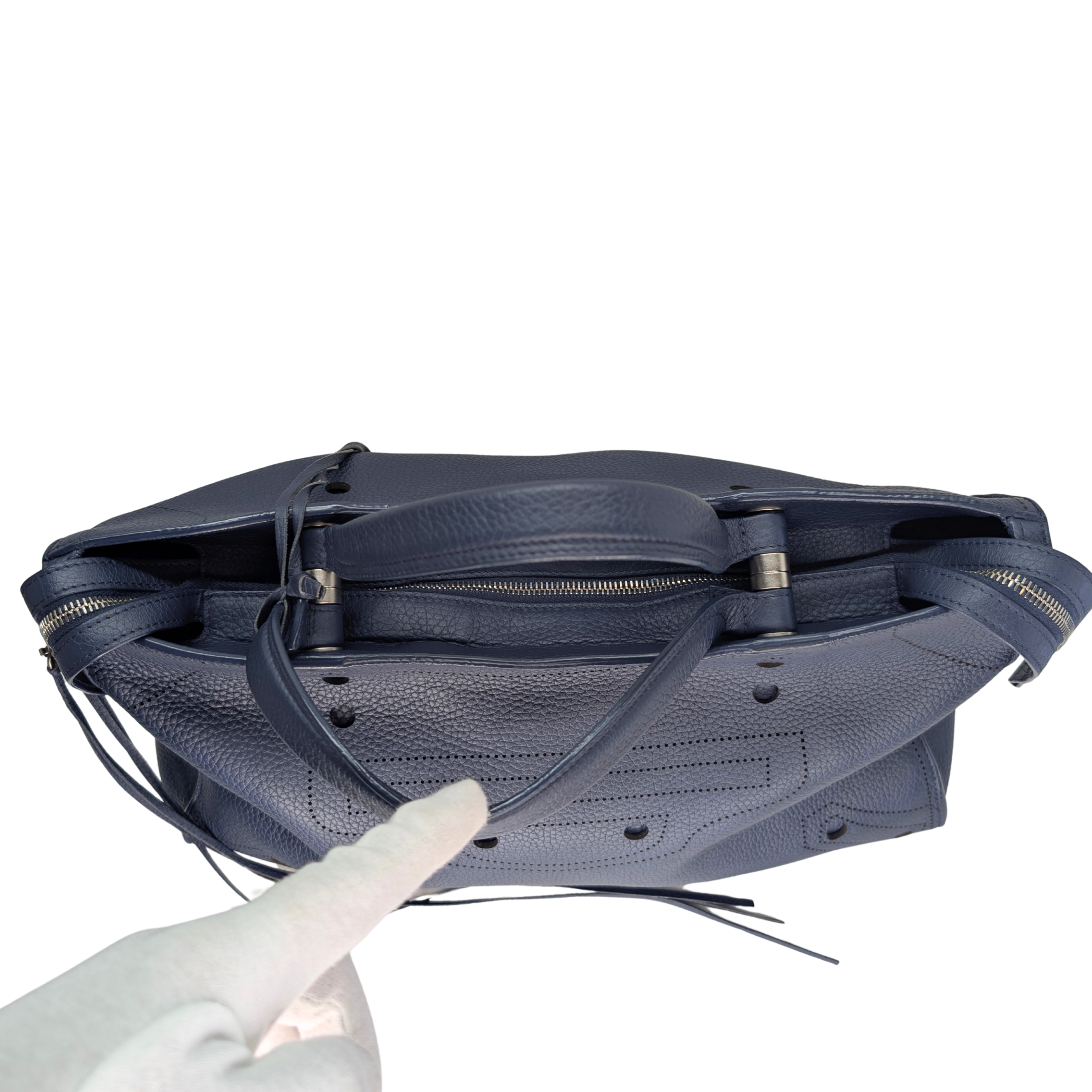 Balenciaga City Blackout Stud-Free Bag Navy