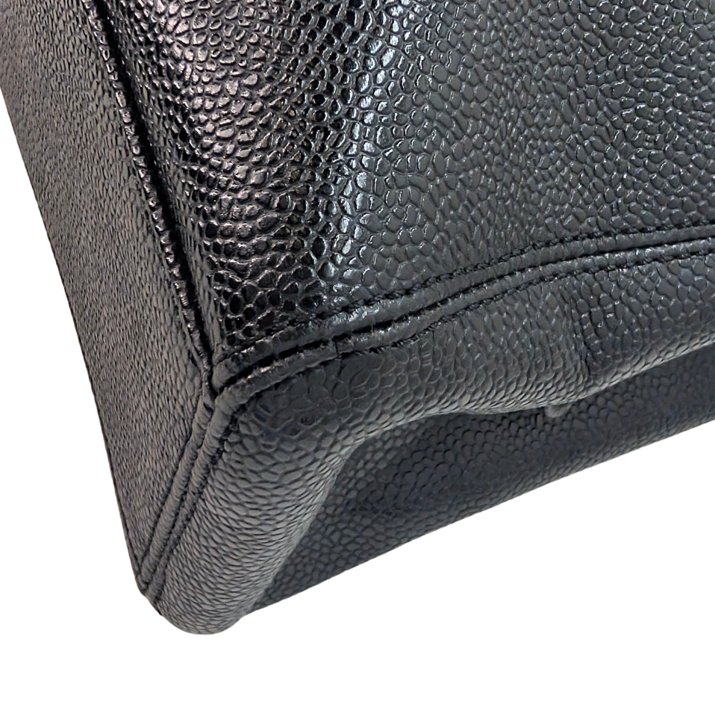 Chanel Vintage Tote Bag Caviar Leather Black