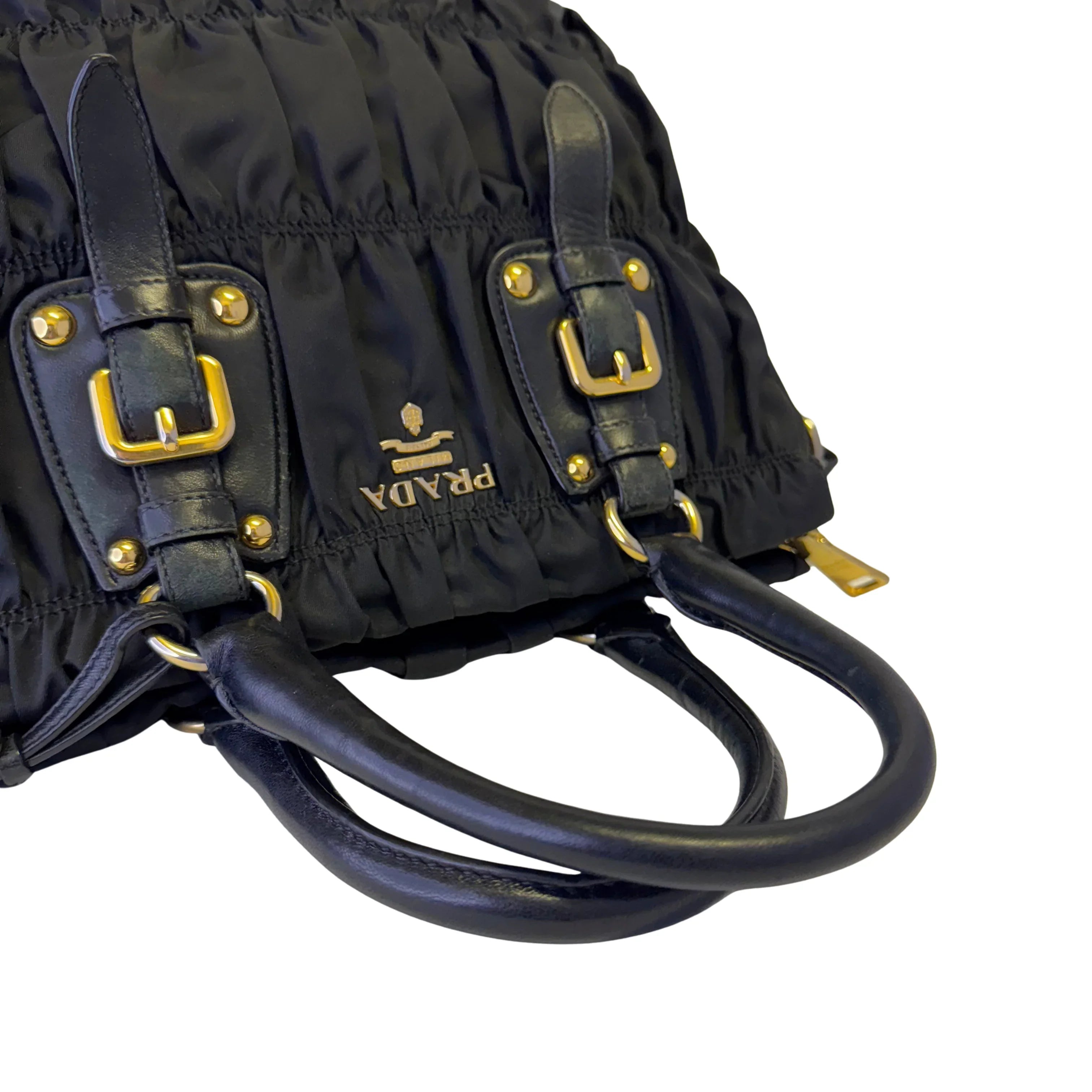 Prada Black Tessuto Nylon x Leather Tote Bag - Lost Designer