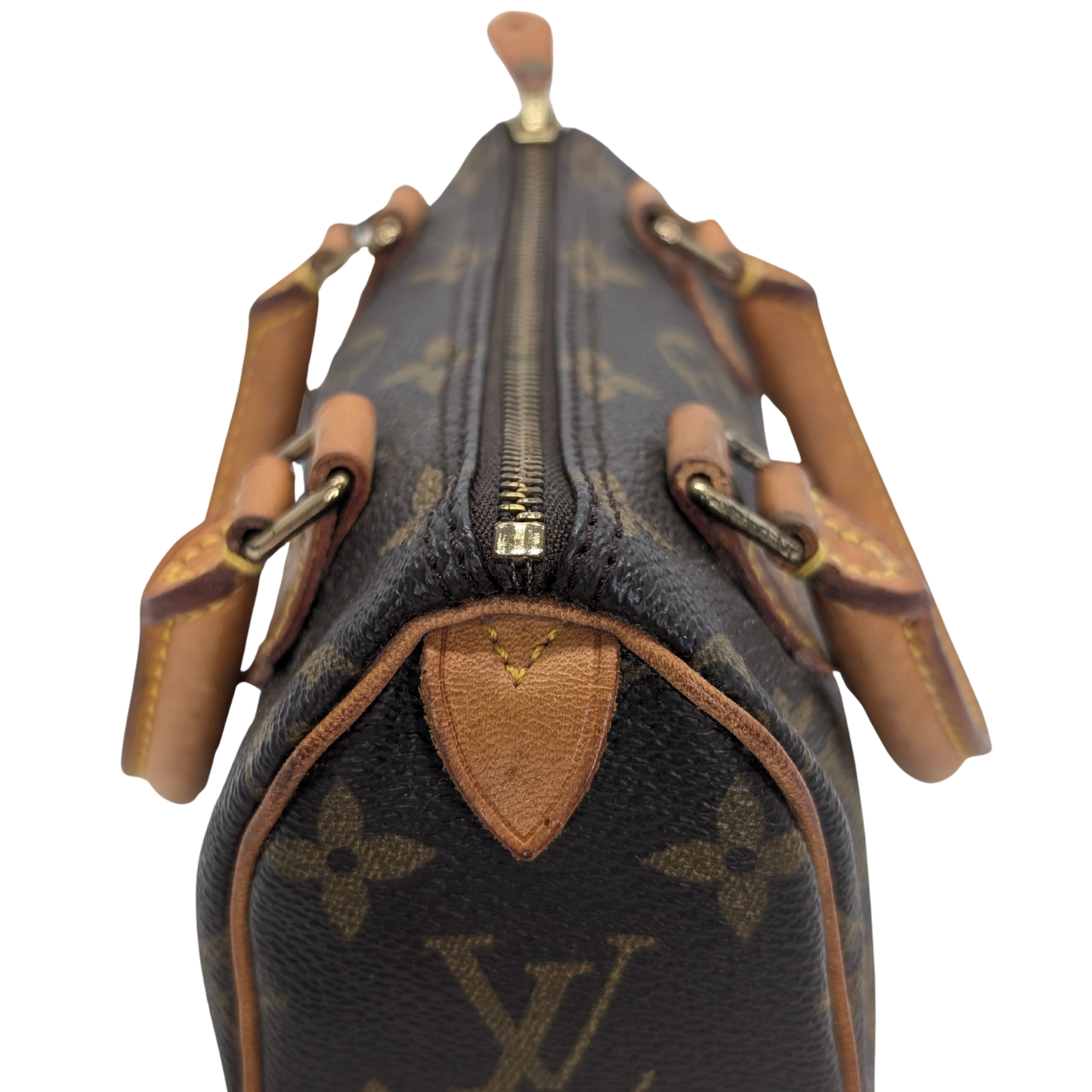 Louis Vuitton Nano Speedy Monogram Handbag Brown