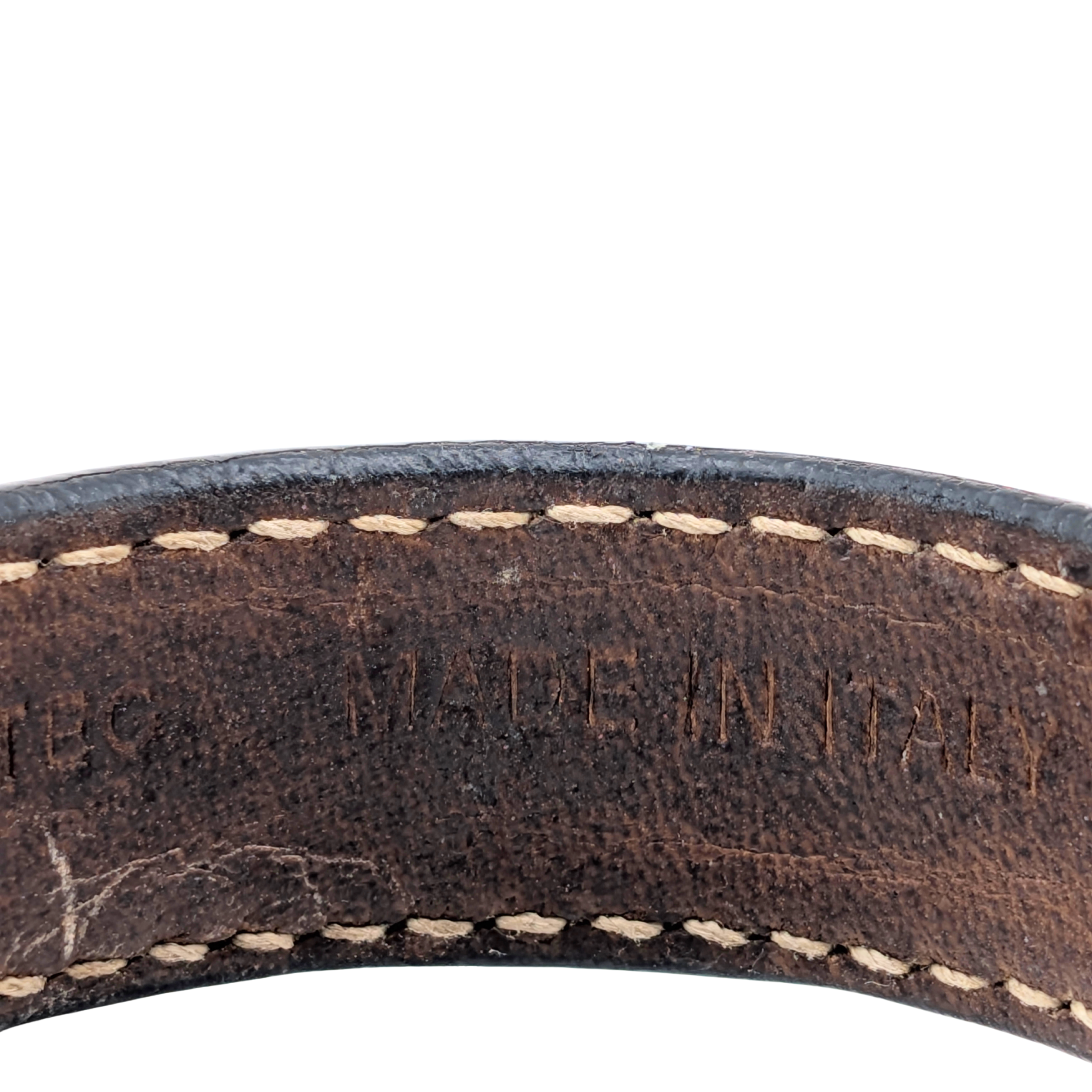 Bvlgari Leather Bangle Cuff Bracelet
