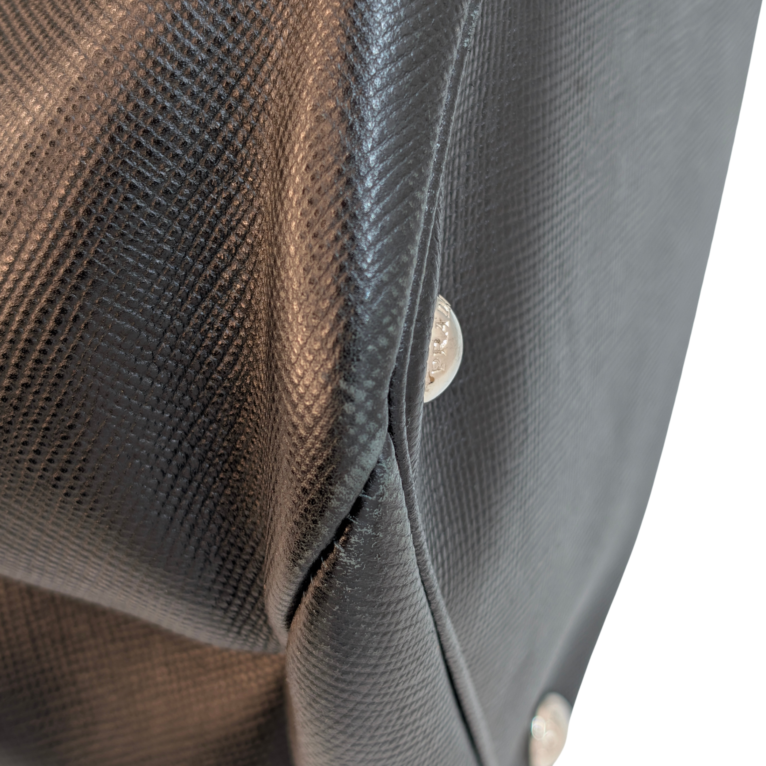 Prada Saffiano Cuir Twist Lock Tote Bag Black