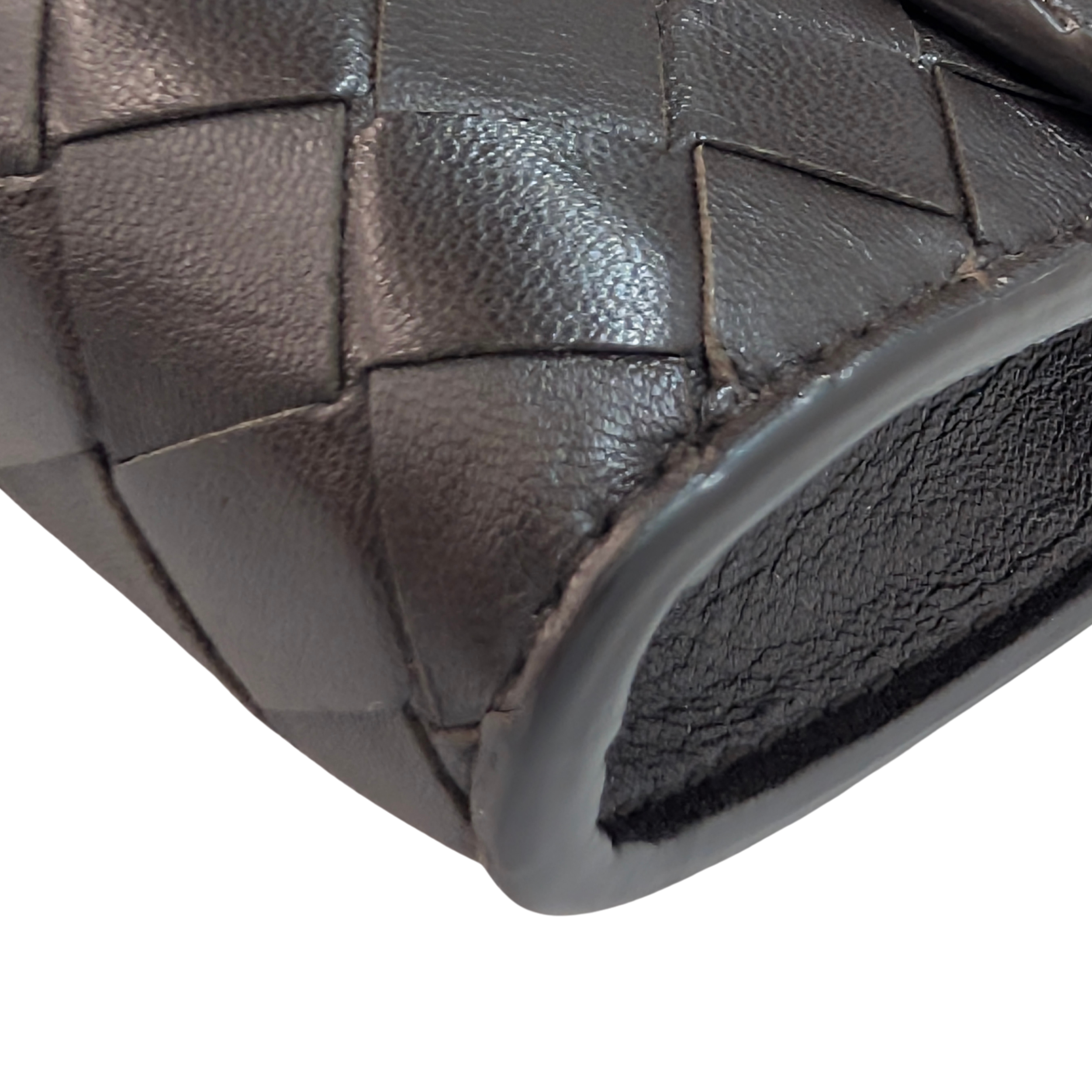Bottega Veneta Nappa Intrecciato Long Andiamo Top Clutch Bag Brown