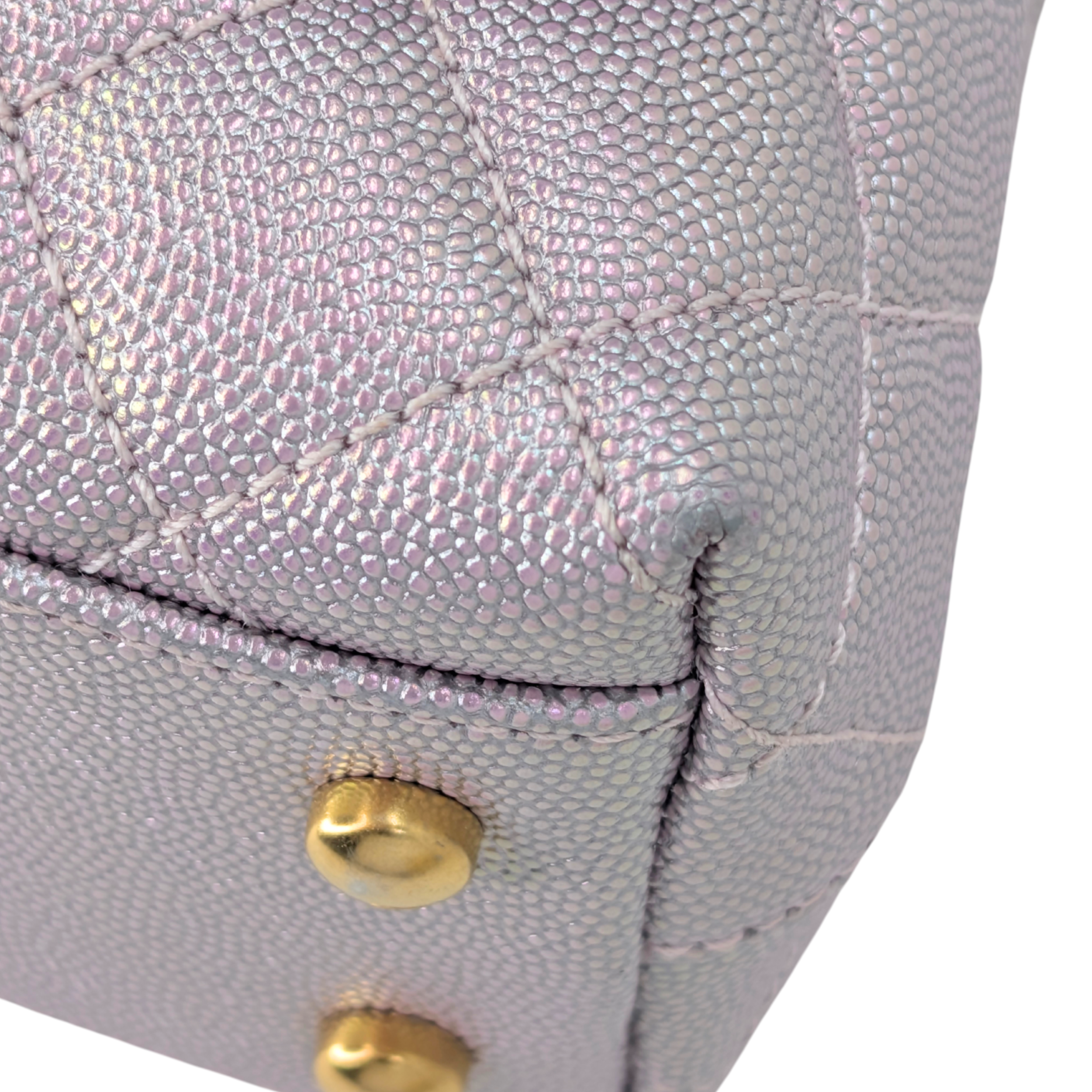 Chanel Coco Handle Small Caviar Iridescent Purple Bag