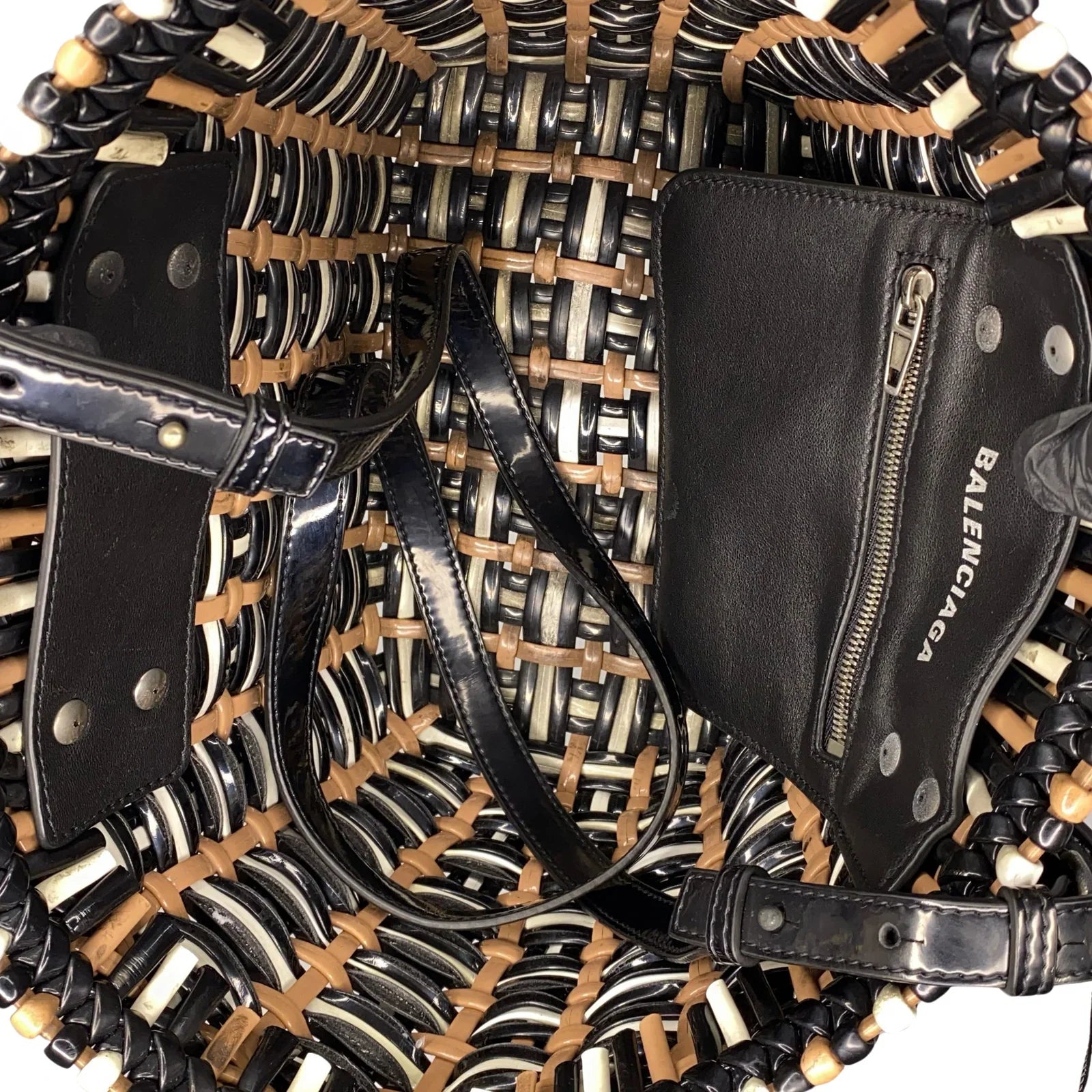 Balenciaga Bistro Panier Vinyl Tote Bag Crossbody Bag - Lost Designer