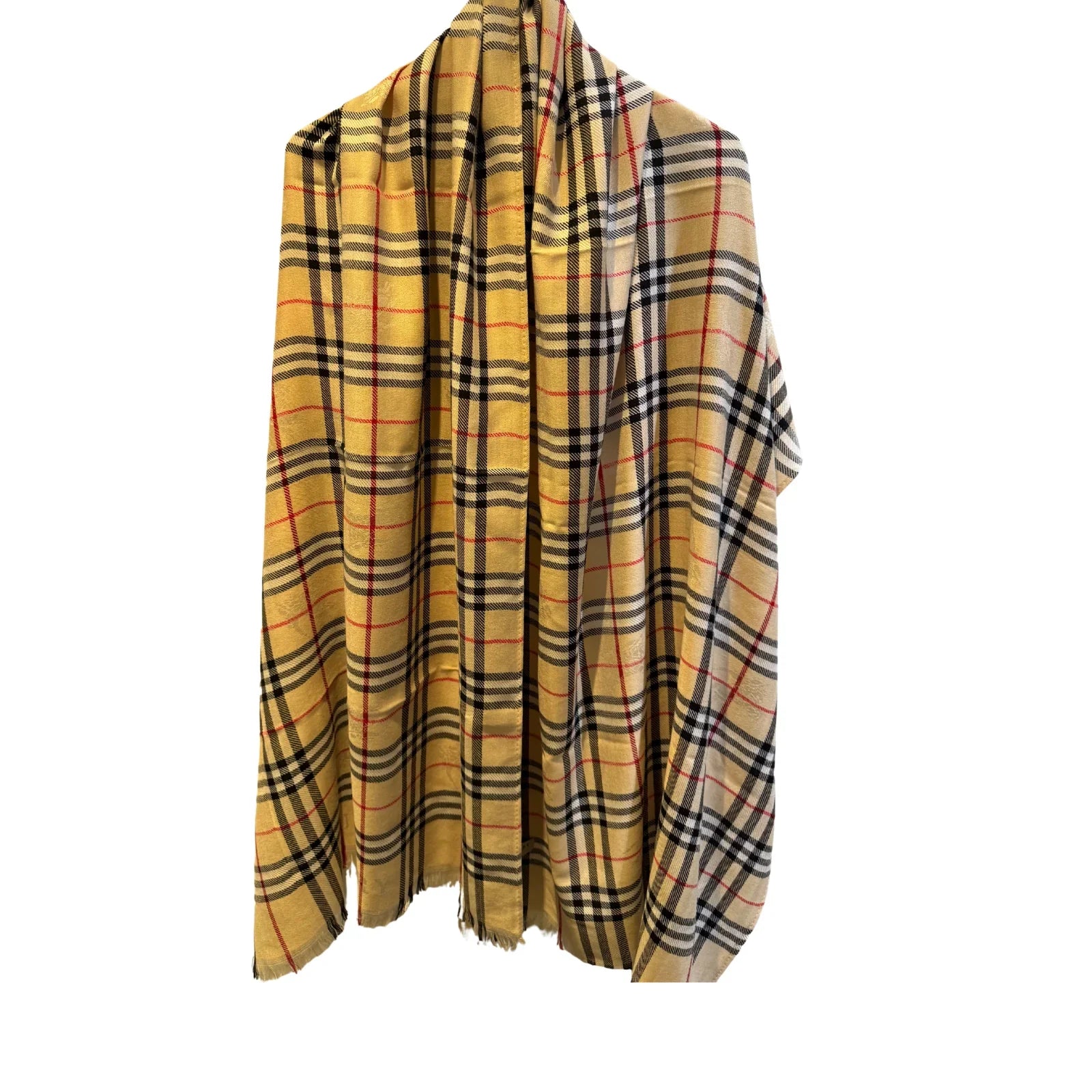 Burberry Check Scarf Shawl Silk x Wool - Lost Designer