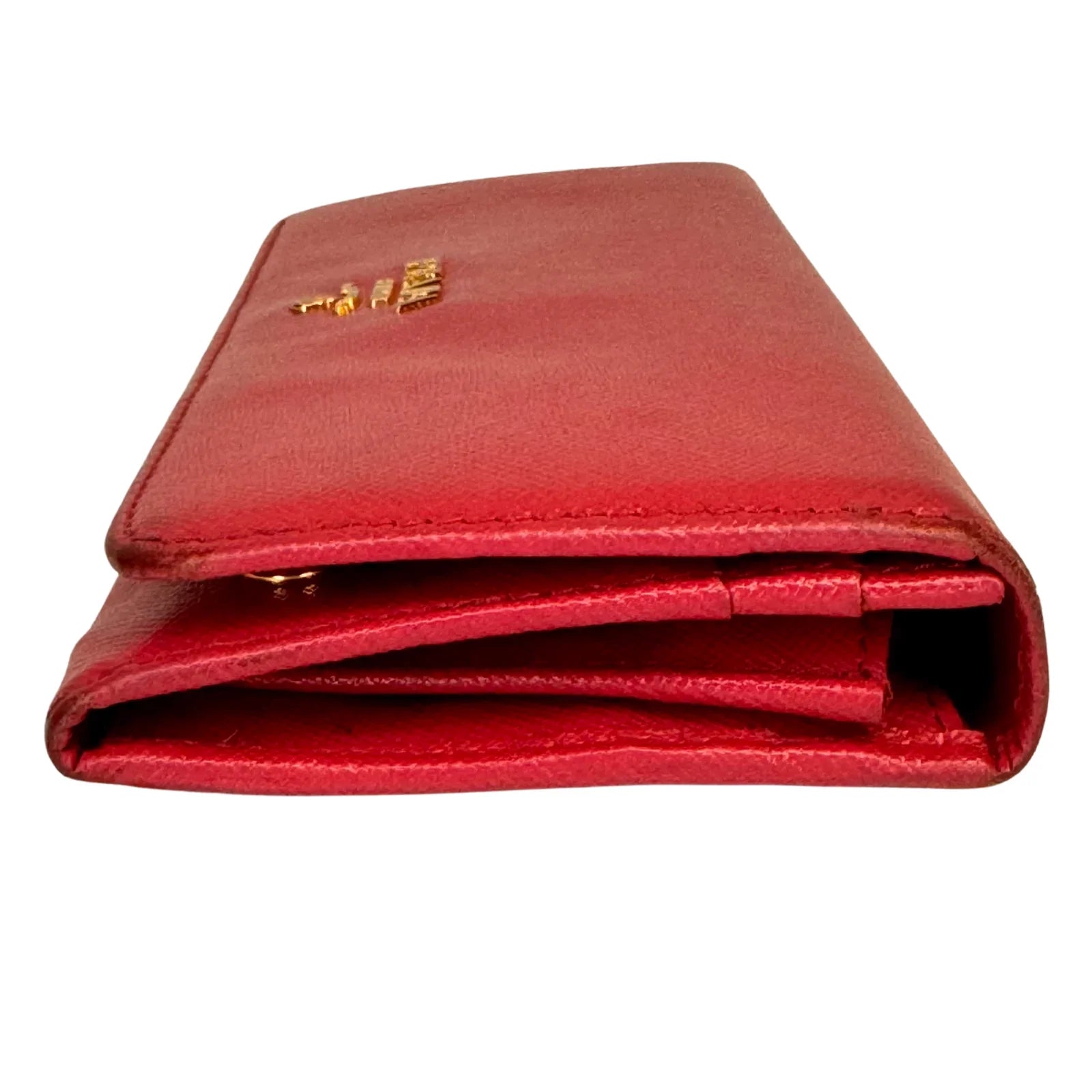 Prada Vitello Daino Continental Flap Wallet in Pink - Lost Designer