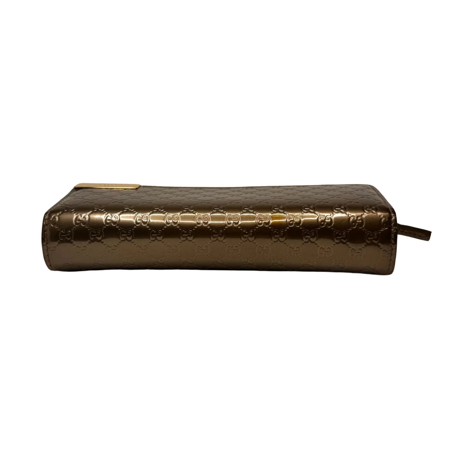 Gucci Leather Wallet on Chain Metallic Silver-Bronze - Lost Designer