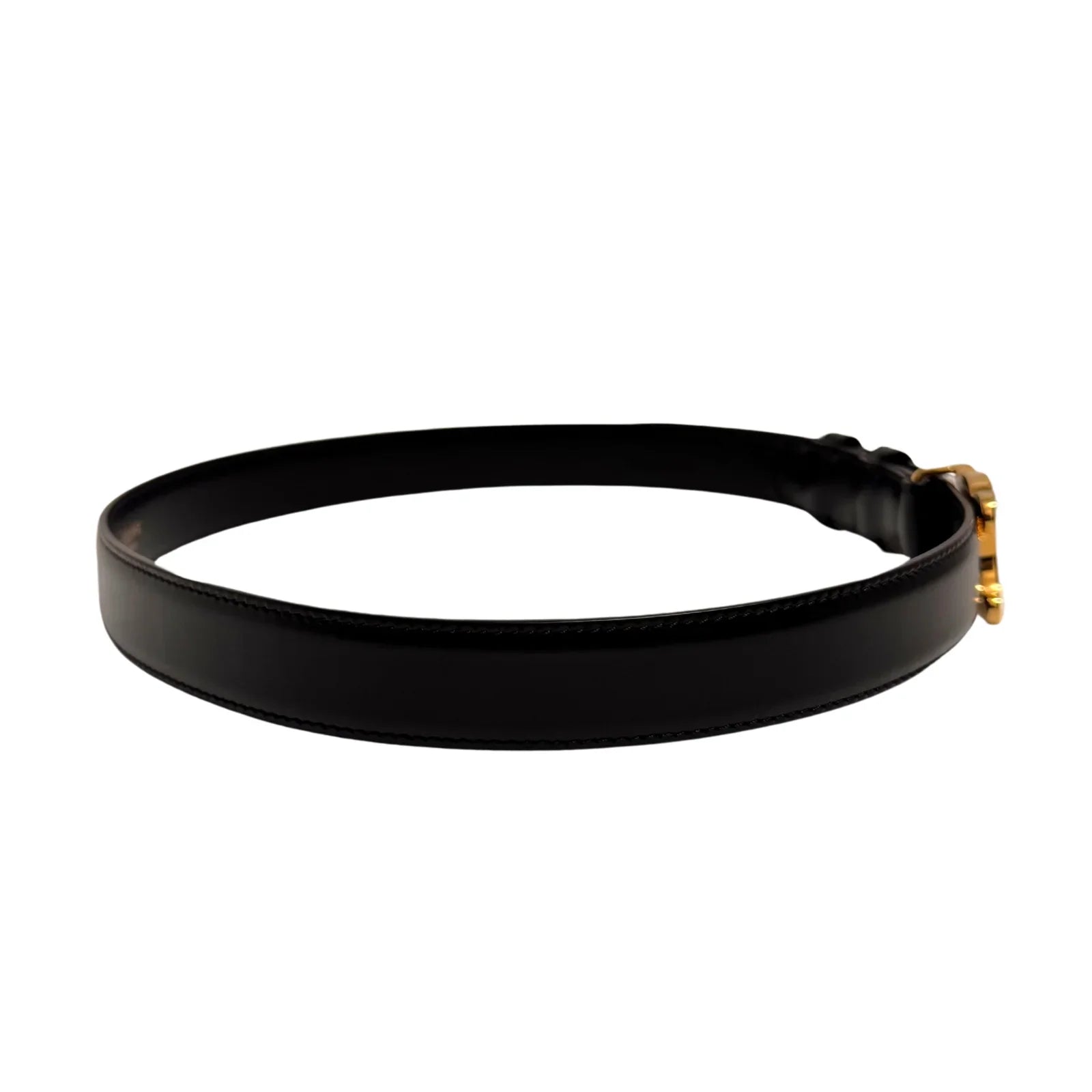 Celine Triomphe Leather Belt Black - Lost Designer