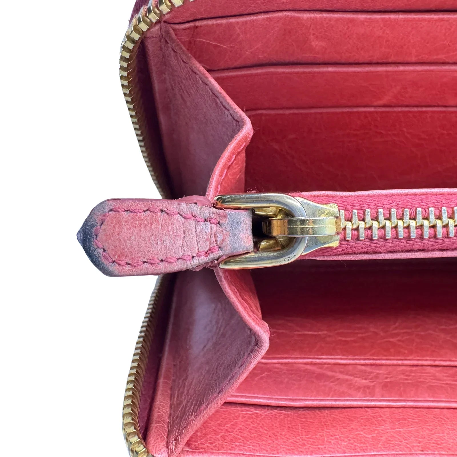 Prada Pink Leather Long Wallet with Zip Coin Compartment - Lost Designer