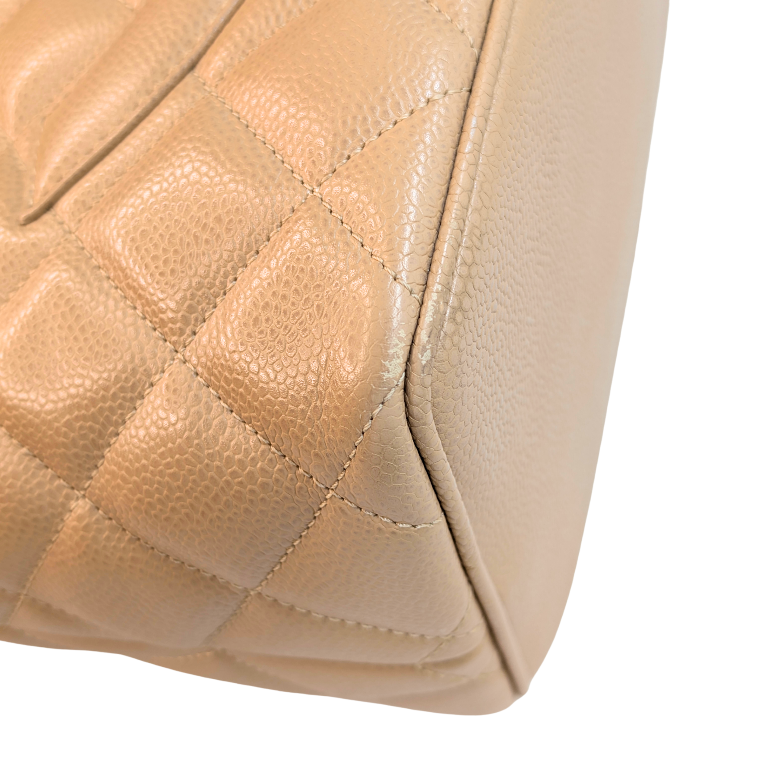 Chanel Caviar Medallion Tote Bag Beige
