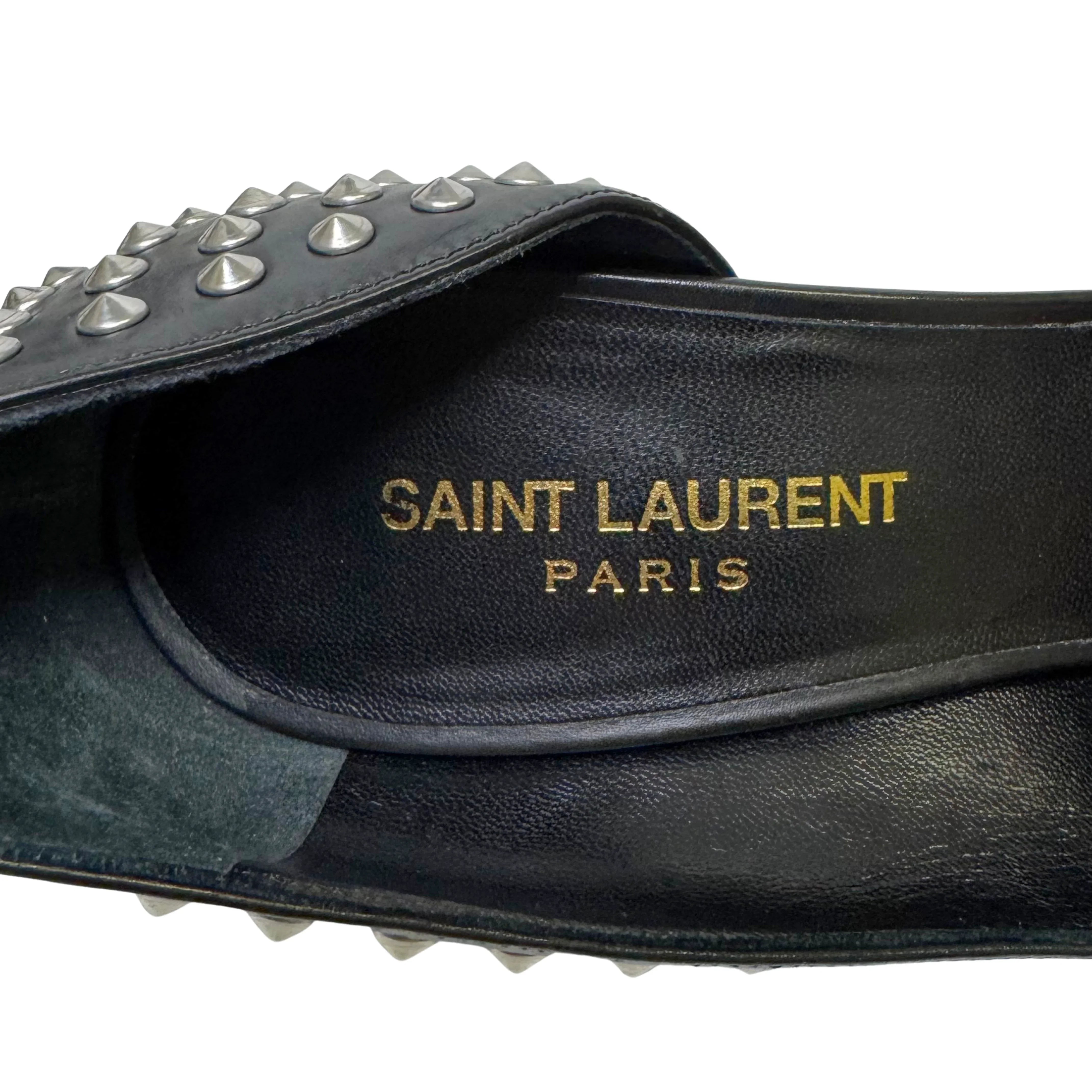 Saint Laurent Leather Printed Rock stud D'Orsay Pumps - Lost Designer