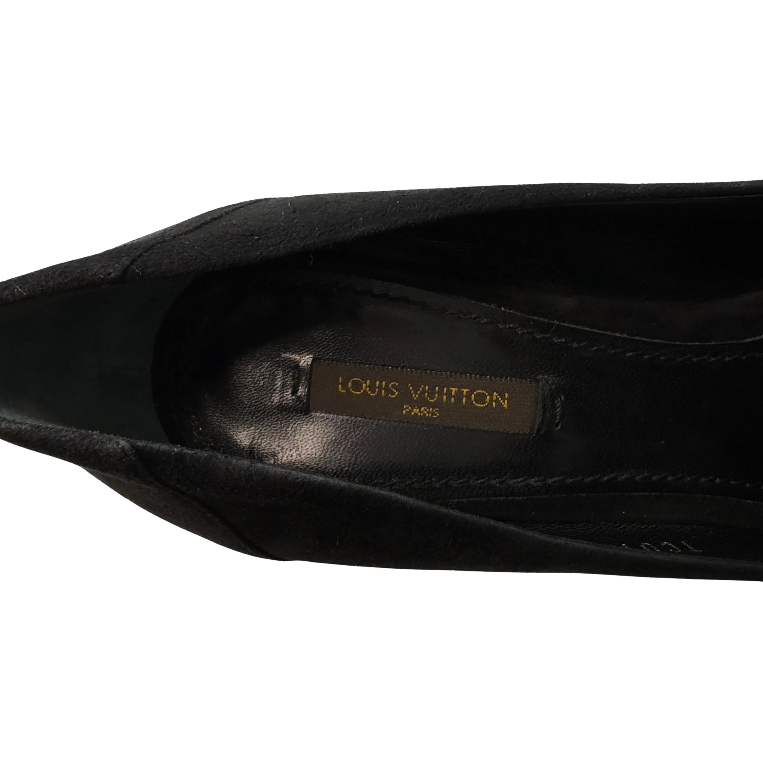Louis Vuitton Suede Last Dance Pumps Heels Black 37.5 - Lost Designer