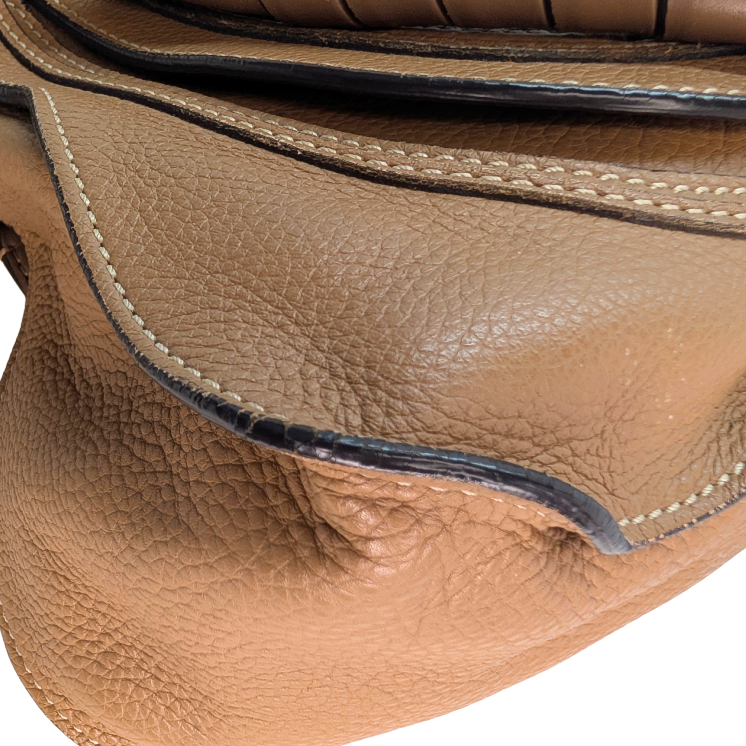 Chloe Marcie Medium Satchel Crossbody Bag Brown