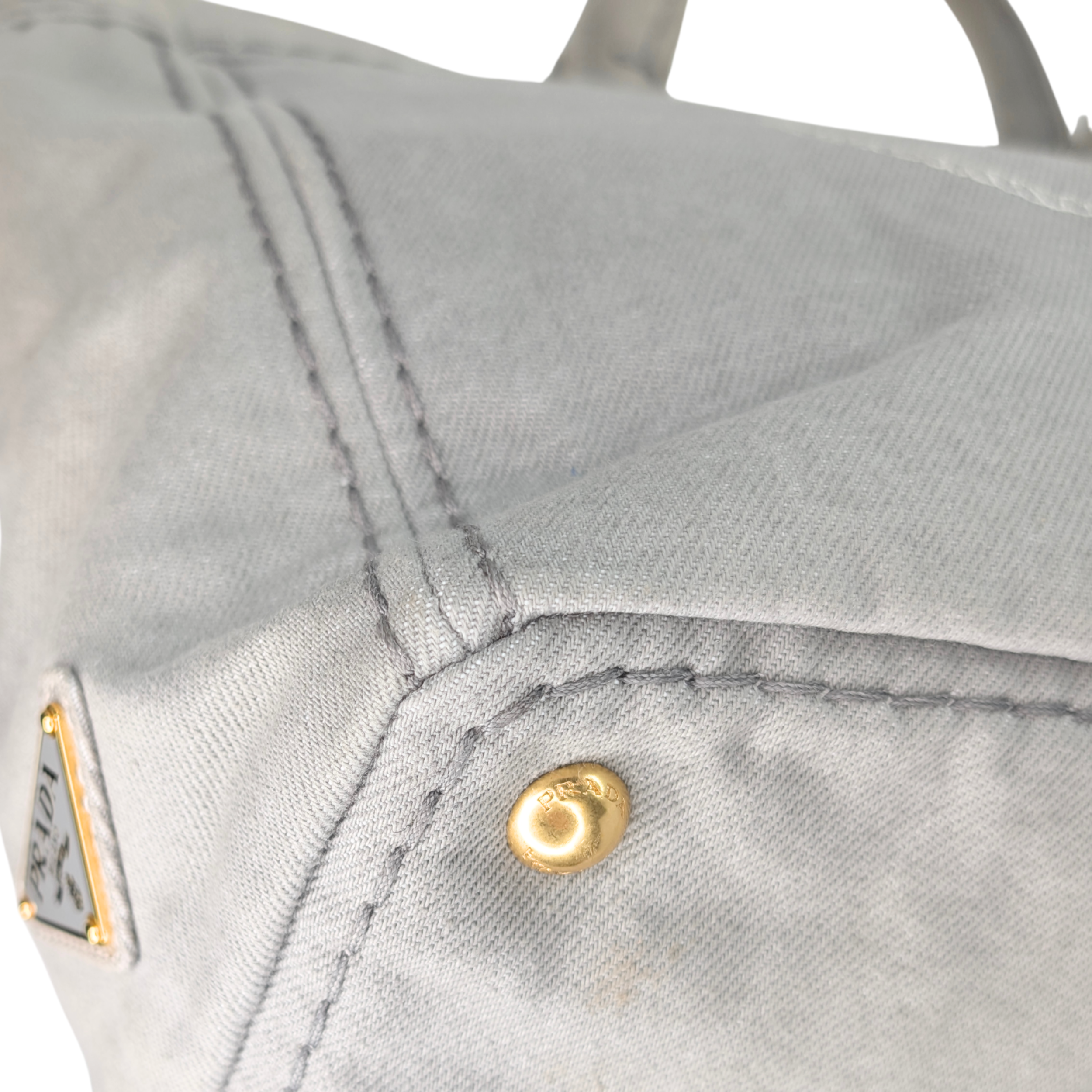 Prada Canvas Canapa Logo Tote Grey
