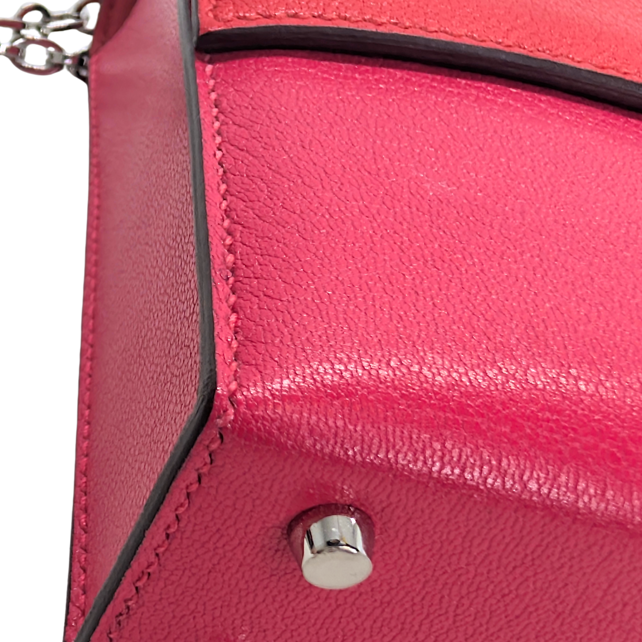 Hermes Mini Verrou Chainr Bag Red/Rose Mexico Y Stamp