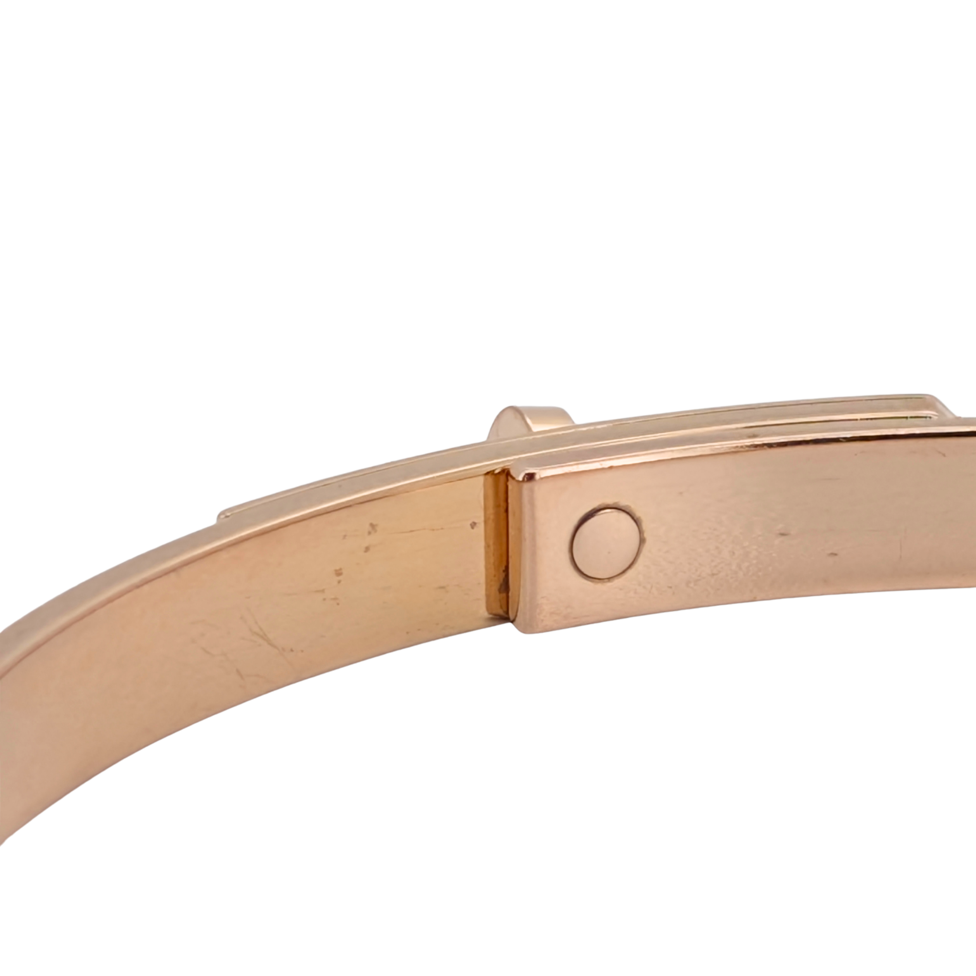 Hermes Kelly Diamond Bracelet Small LG In 18k Rose Gold